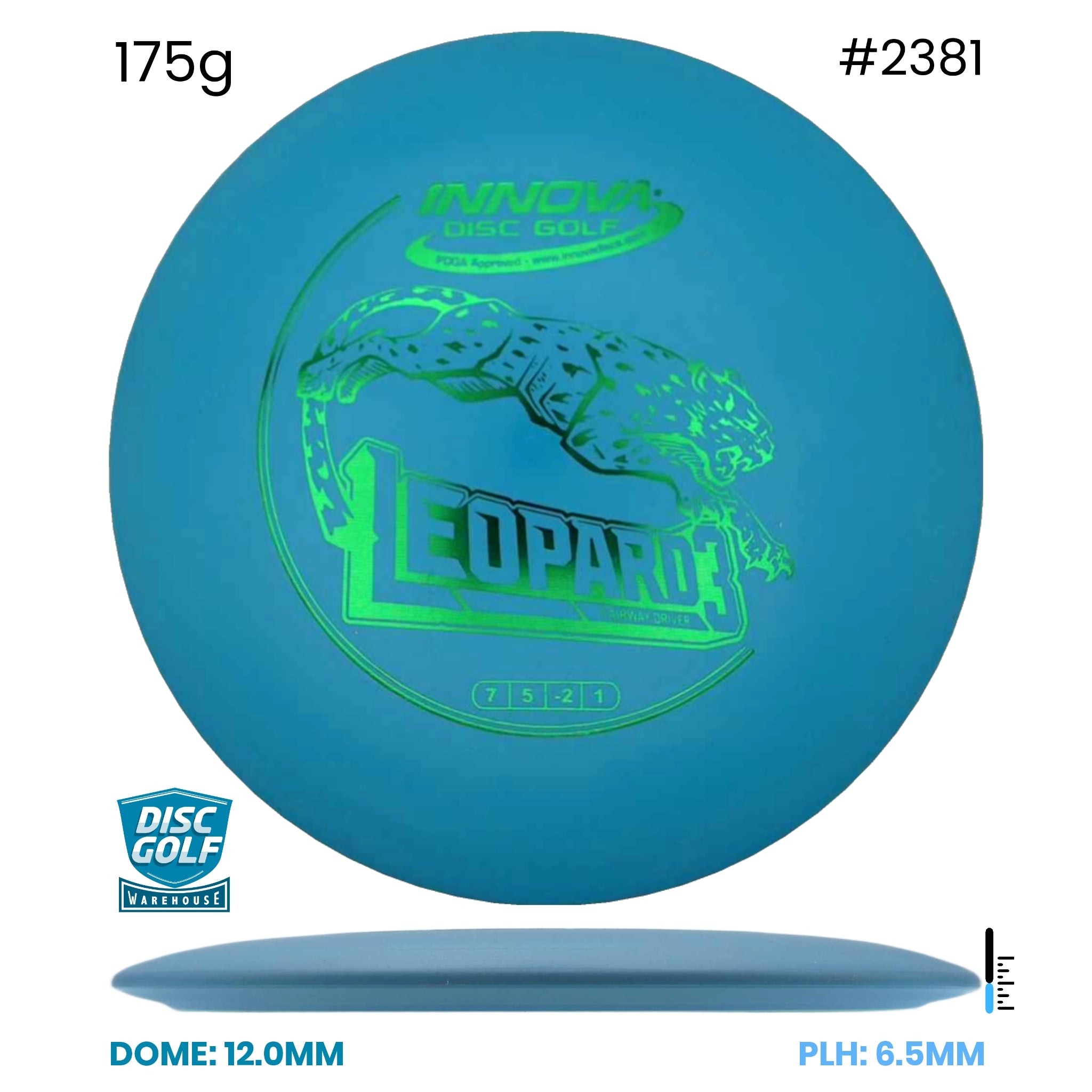 Disc Golf Warehouse Innova Leopard3 - DX Plastic Blue/Green Metallic 175g