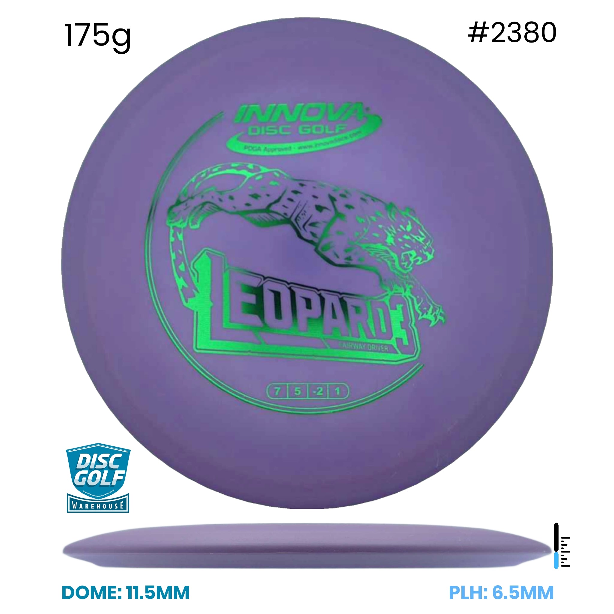Disc Golf Warehouse Innova Leopard3 - DX Plastic Purple/Green Metallic 175g