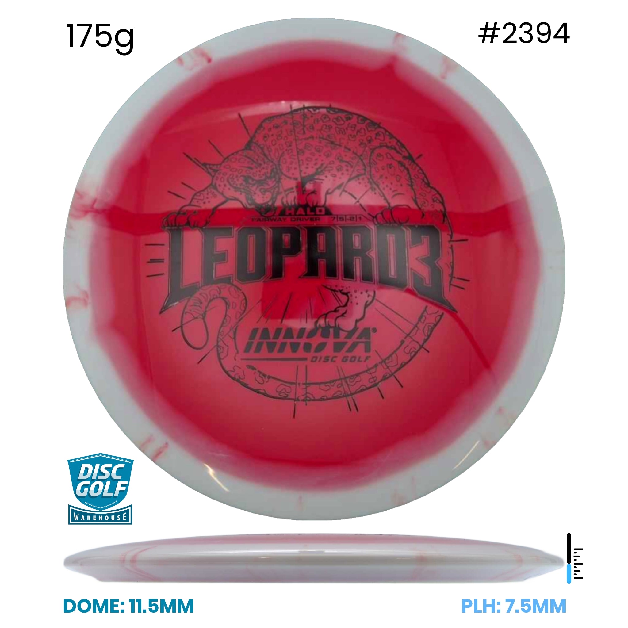 Disc Golf Warehouse Innova Leopard3 - Halo Star Plastic Red/Black 175g