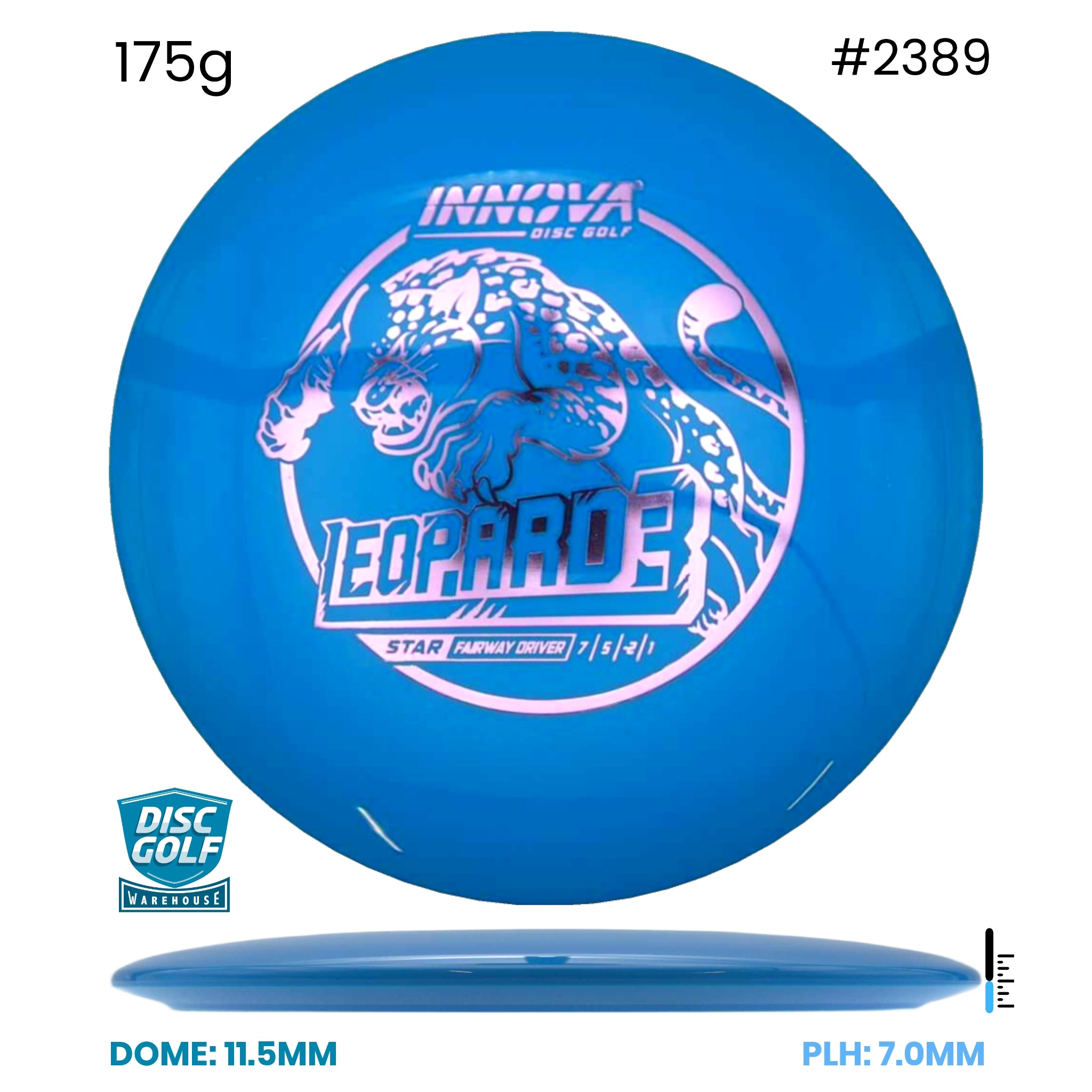 Disc Golf Warehouse Innova Leopard3 - Star Plastic Blue/Purple Metallic 175g