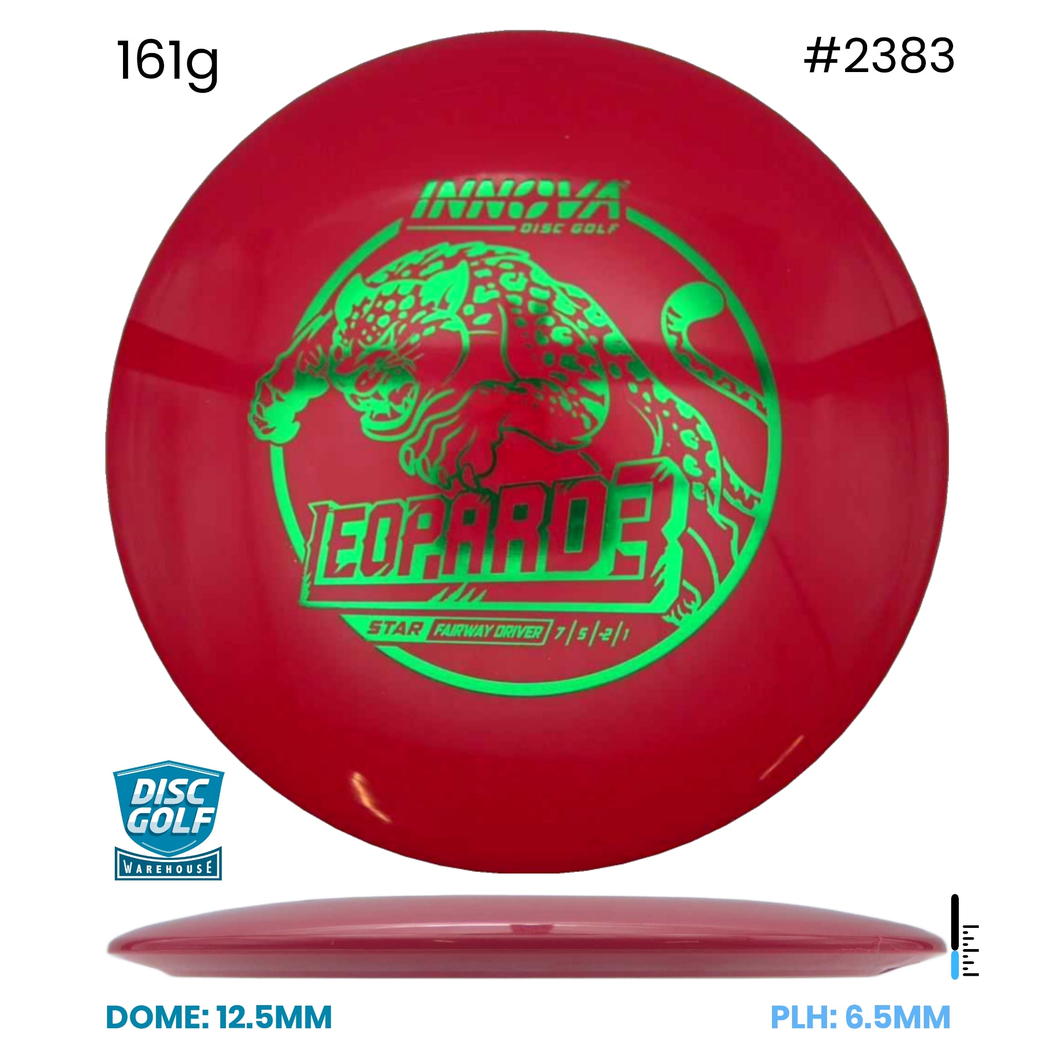 Disc Golf Warehouse Innova Leopard3 - Star Plastic Red/Green Metallic 161g