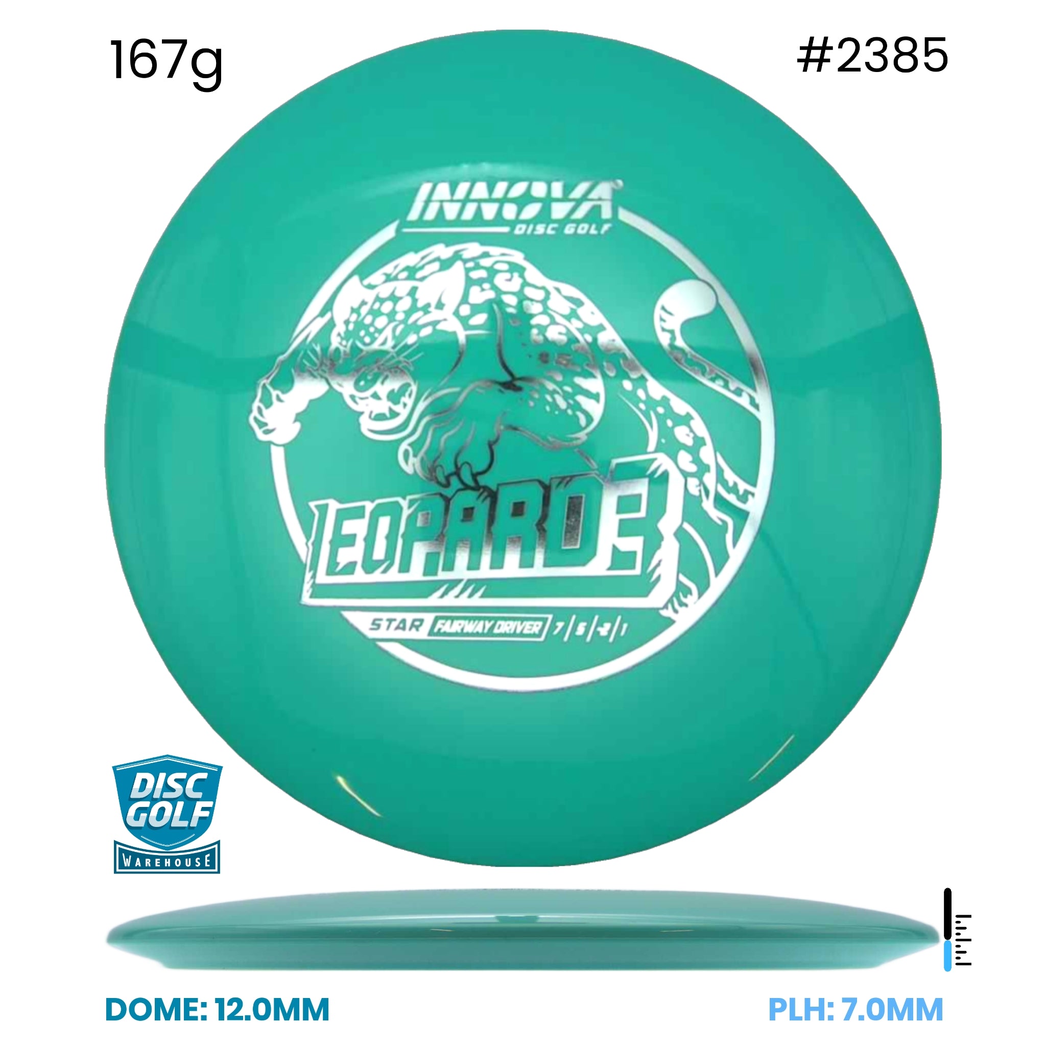 Disc Golf Warehouse Innova Leopard3 - Star Plastic Teal/Green Metallic 167g