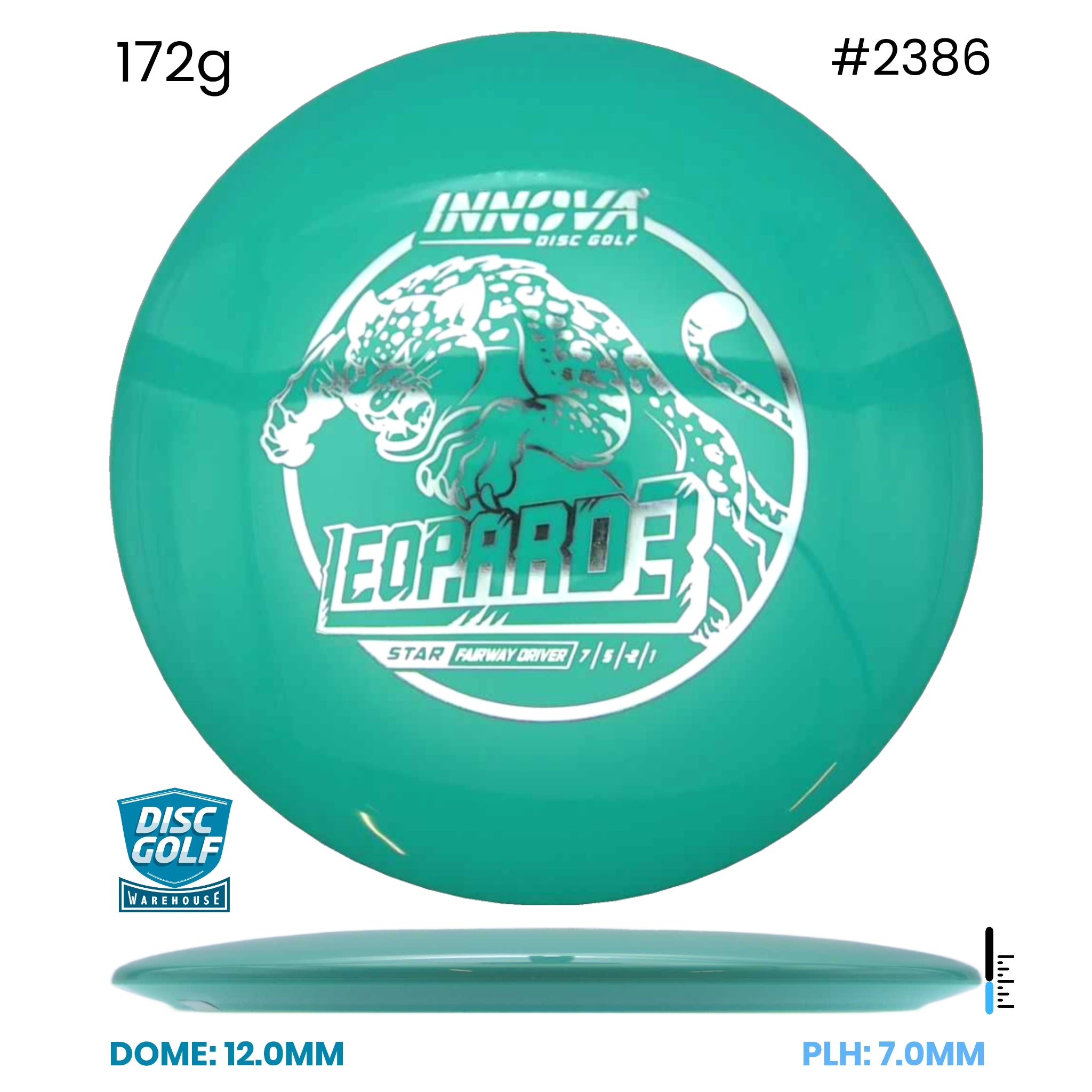 Disc Golf Warehouse Innova Leopard3 - Star Plastic Teal/Green Metallic 172g