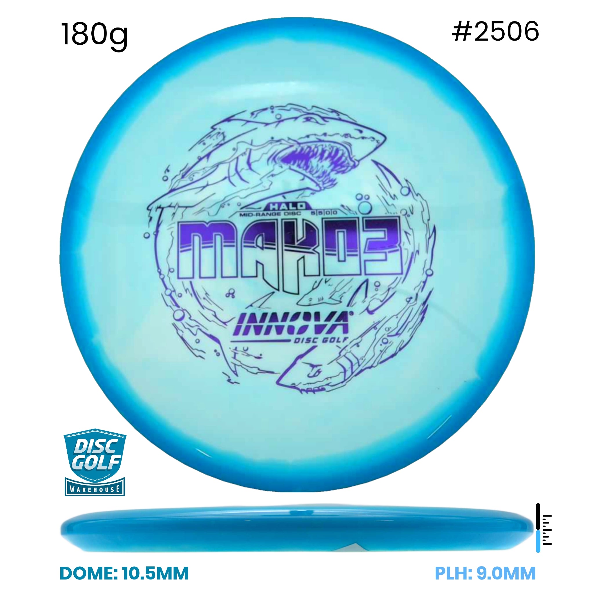 Disc Golf Warehouse Innova Mako3 - Halo Star Plastic Blue/Purple Metallic 180g