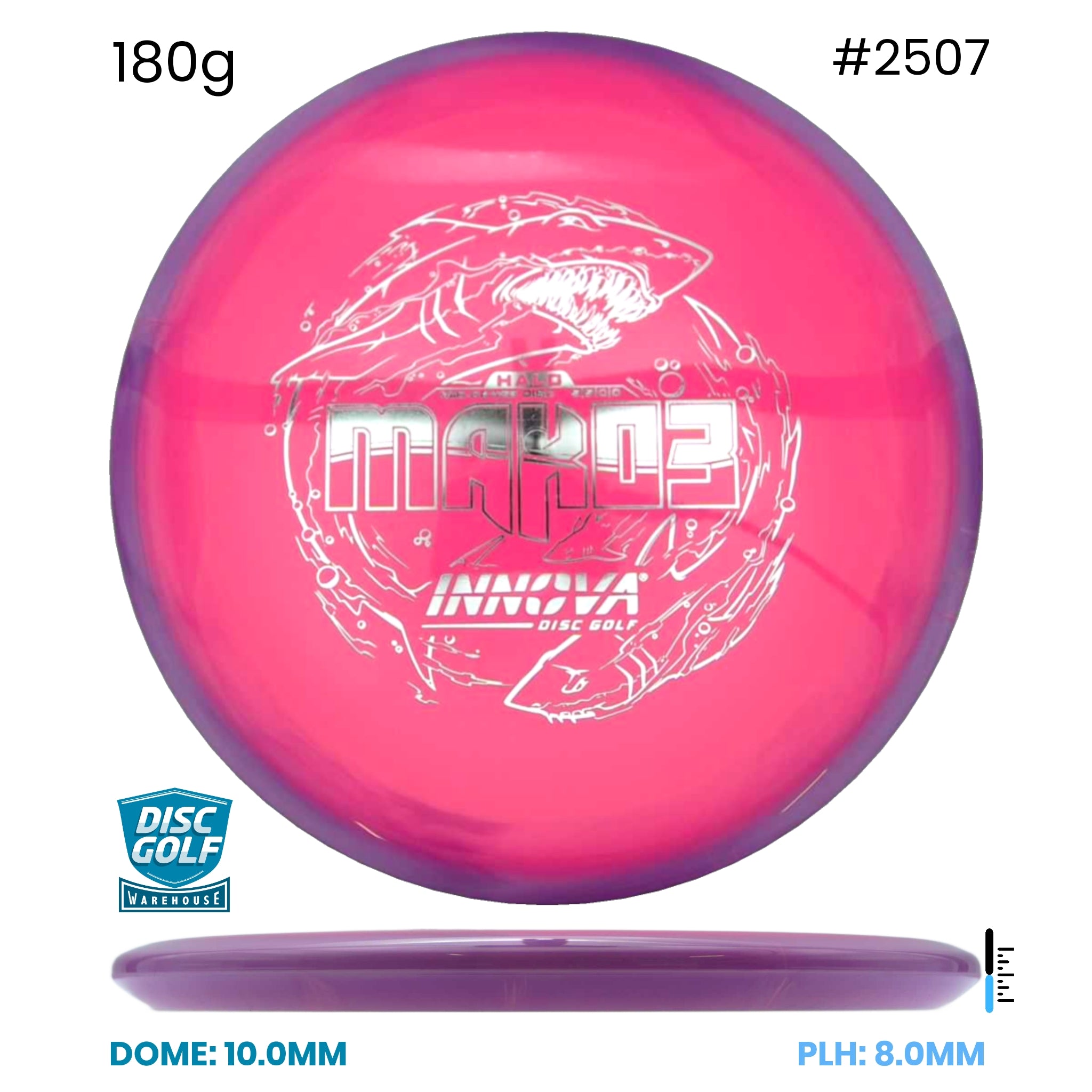 Disc Golf Warehouse Innova Mako3 - Halo Star Plastic Pink/Silver 180g
