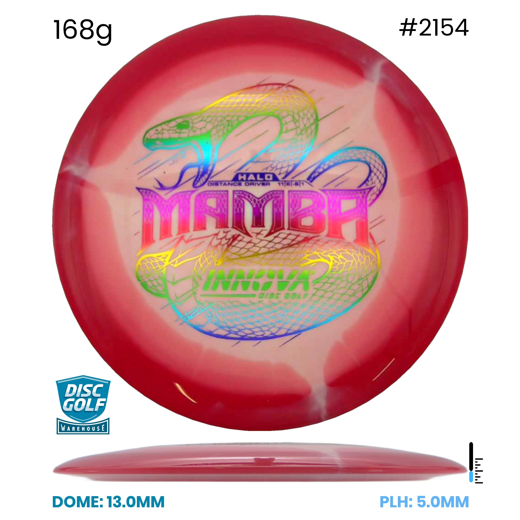Disc Golf Warehouse Innova Mamba - Halo Star Plastic Red/Rainbow Holo 168g