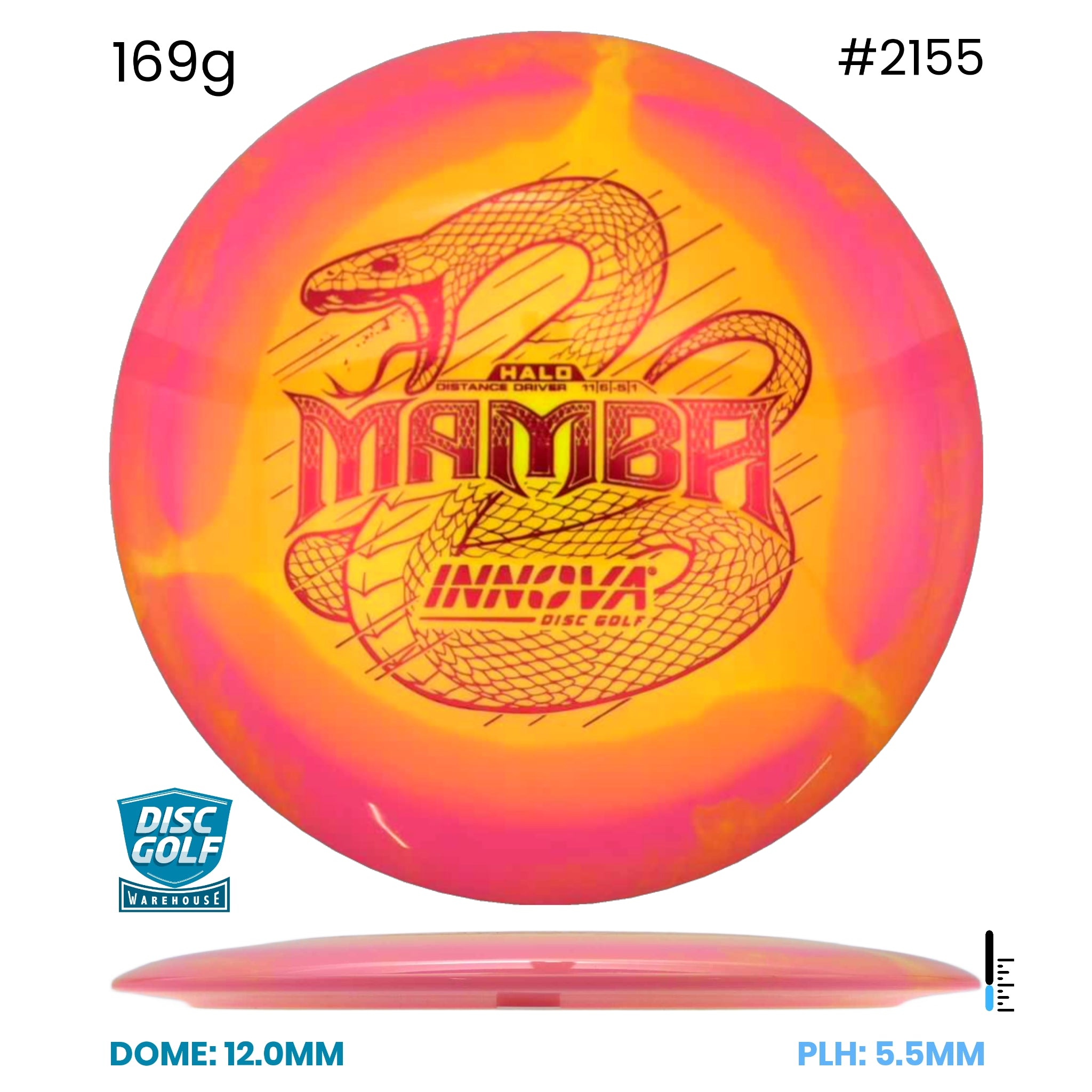 Disc Golf Warehouse Innova Mamba - Halo Star Plastic Yellow/Red Metallic 169g