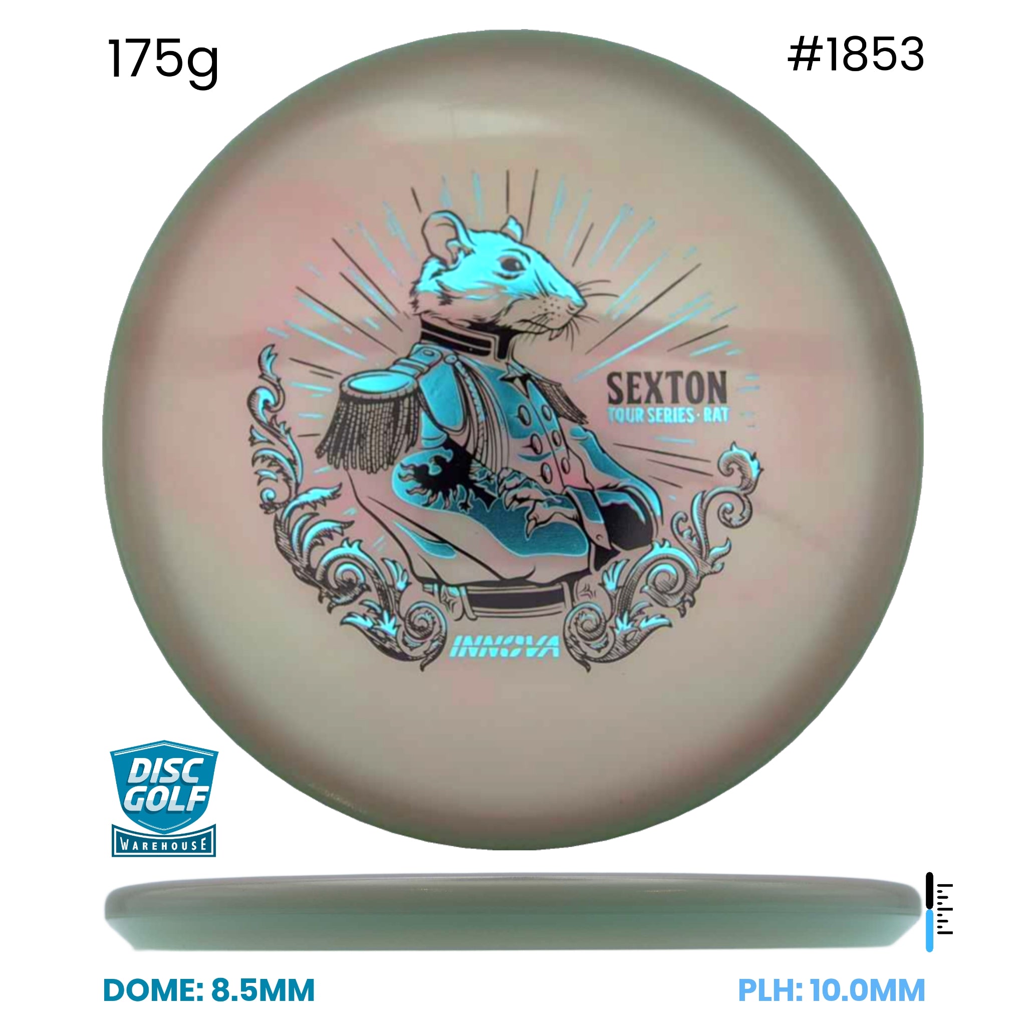 Disc Golf Warehouse Innova Rat - Proto Glow Champion Plastic - Nate Sexton 2026 Tour Series Pink Glow/Purple Metallic, Silver 175g