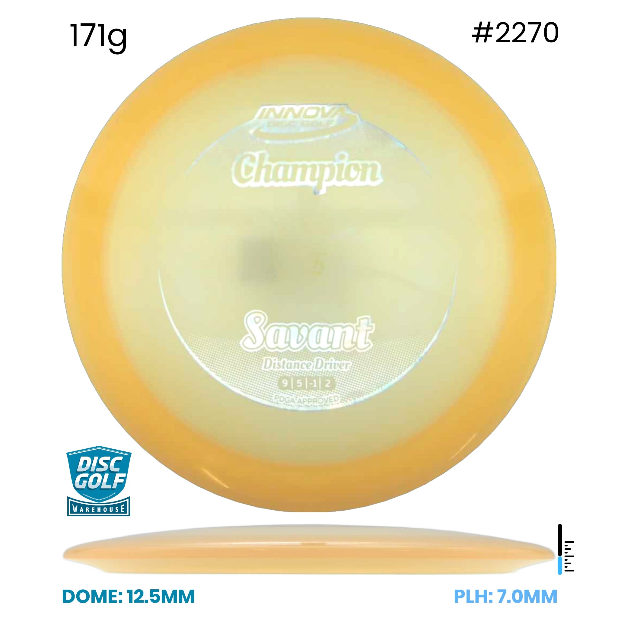 Disc Golf Warehouse Innova Savant - Champion Plastic Orange/Silver 171g