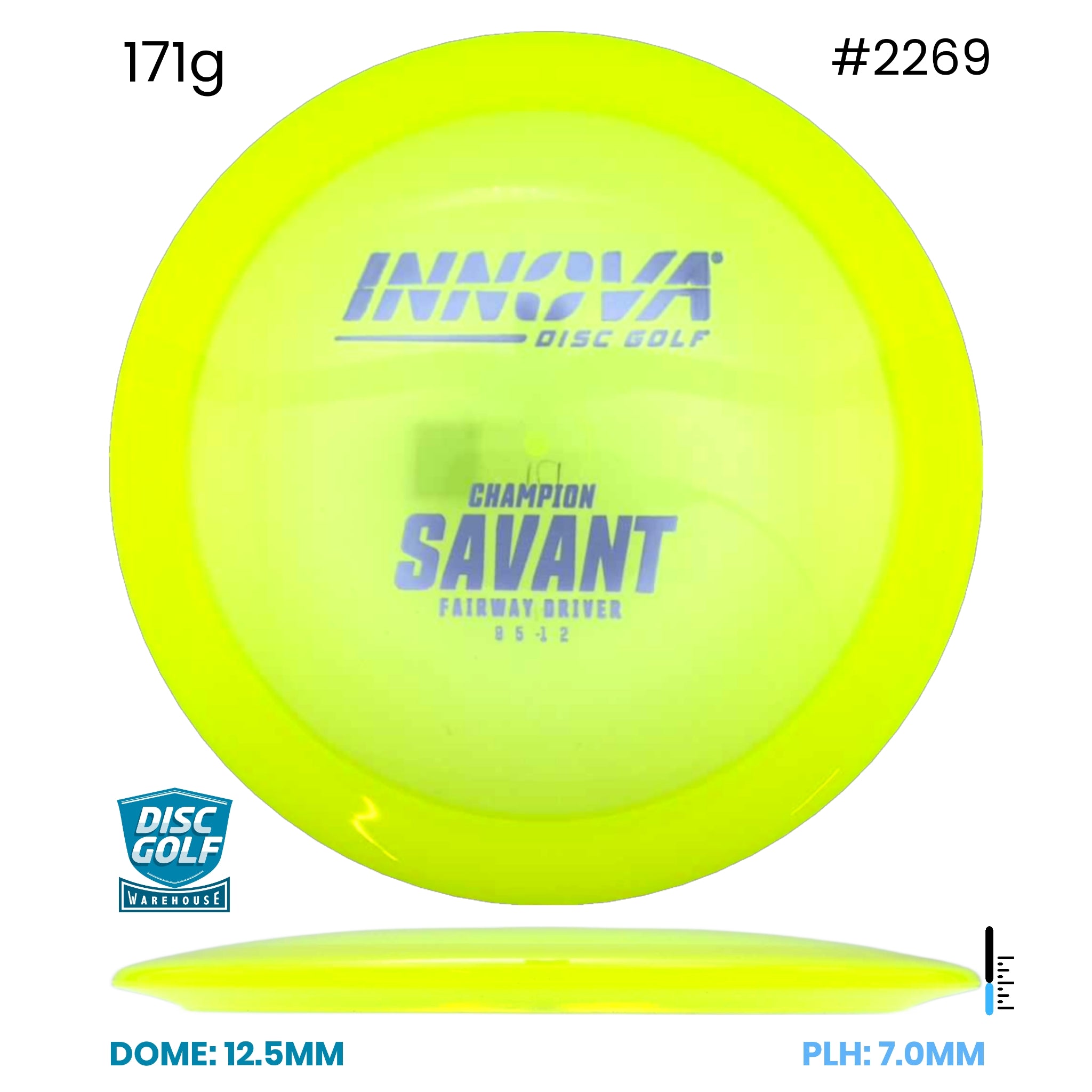 Disc Golf Warehouse Innova Savant - Champion Plastic Yellow/Blue Metallic 171g