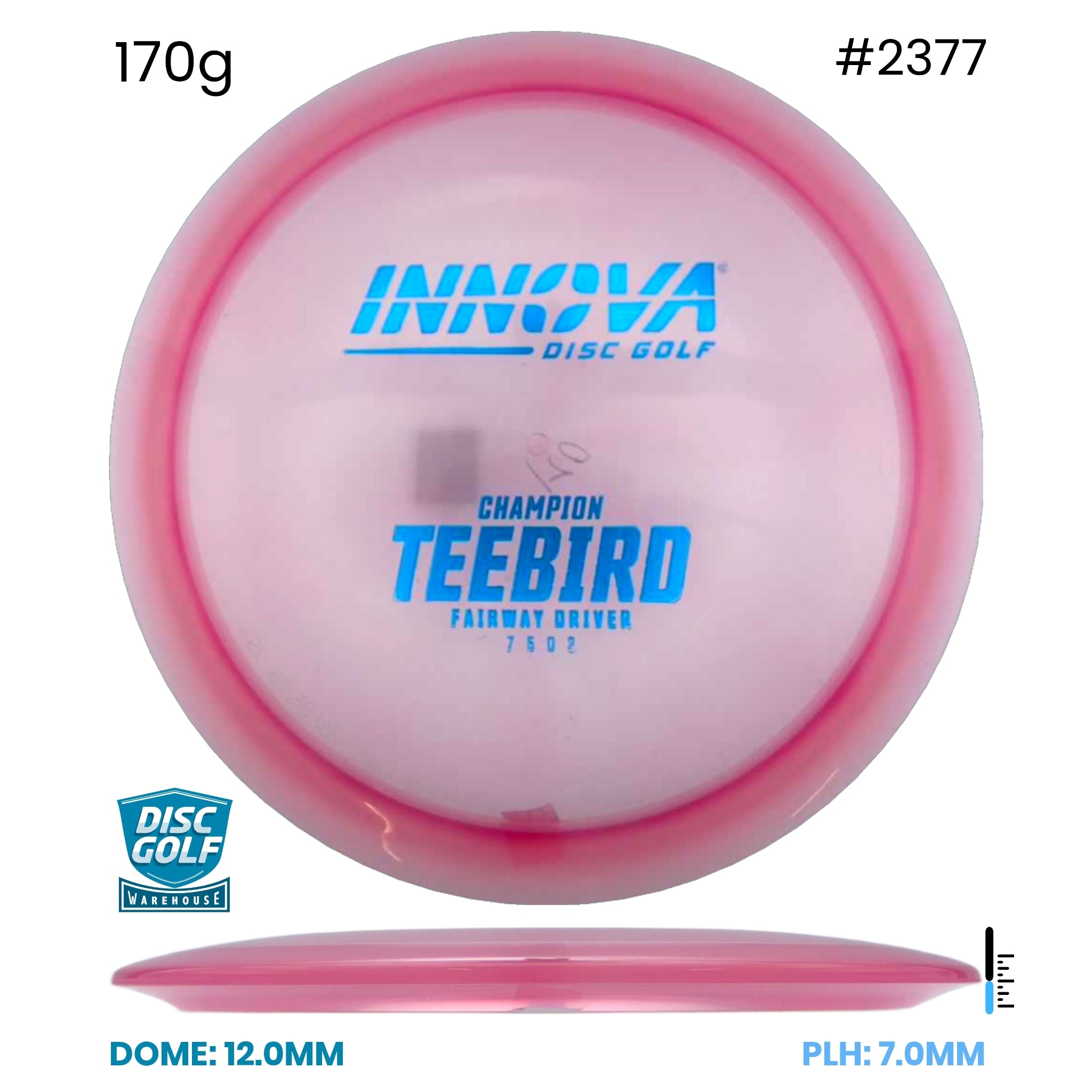 Disc Golf Warehouse Innova Teebird - Champion Plastic Pink/Green Metallic, Ghost 170g