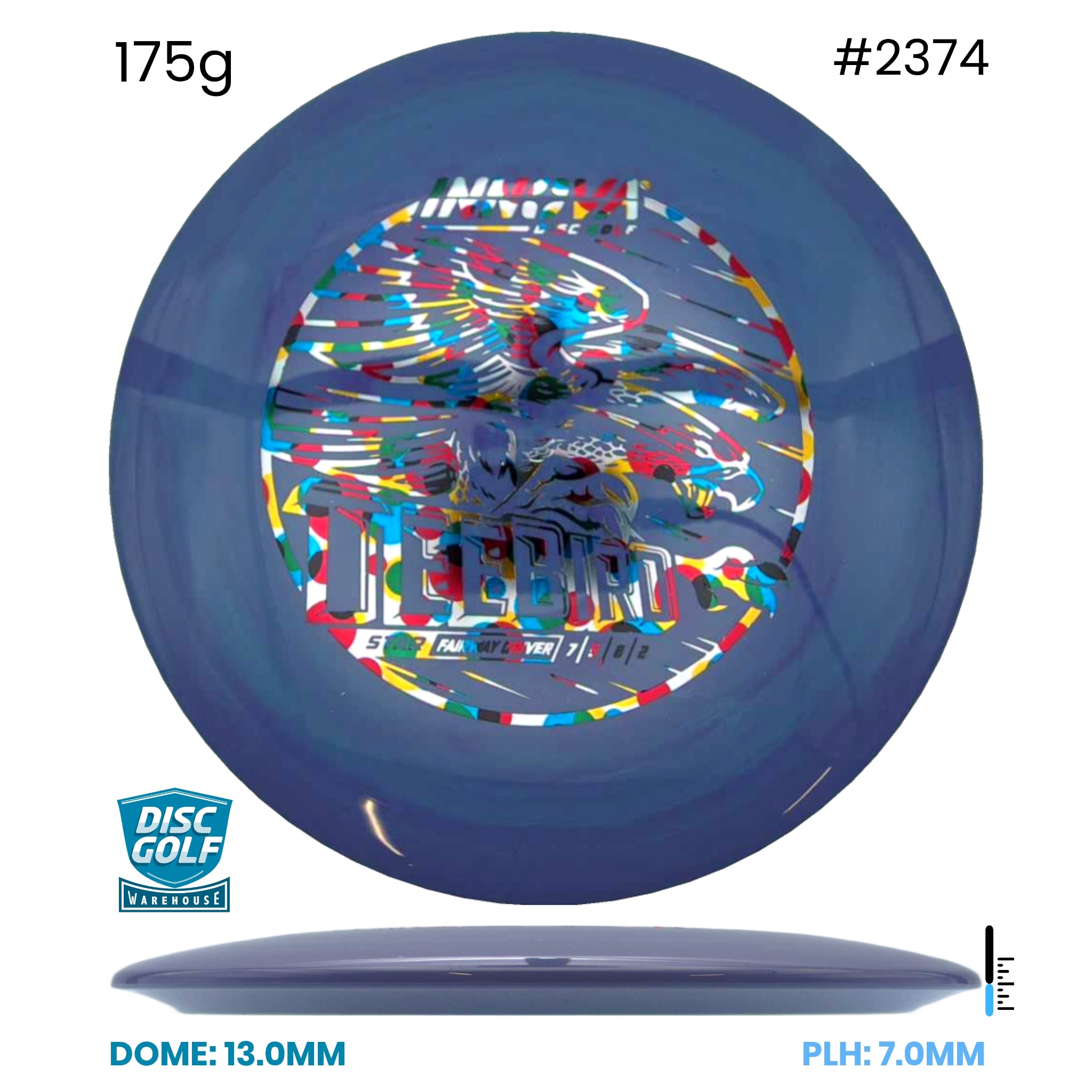 Disc Golf Warehouse Innova Teebird - Star Plastic Purple/Multicolor 175g