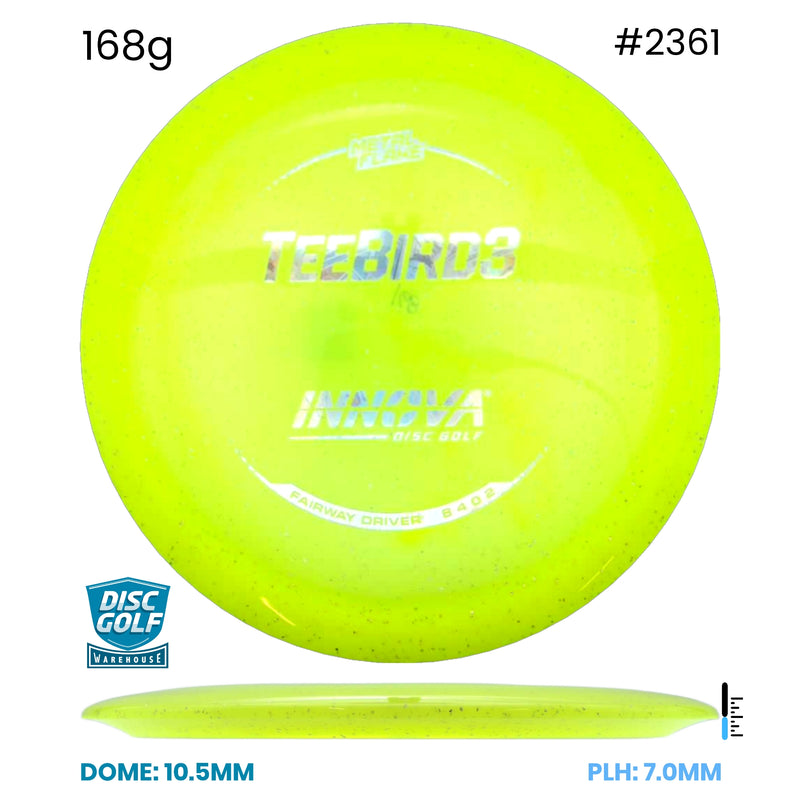 Disc Golf Warehouse Innova Teebird3 - Champion Metal Flake Plastic Yellow/Silver 168g