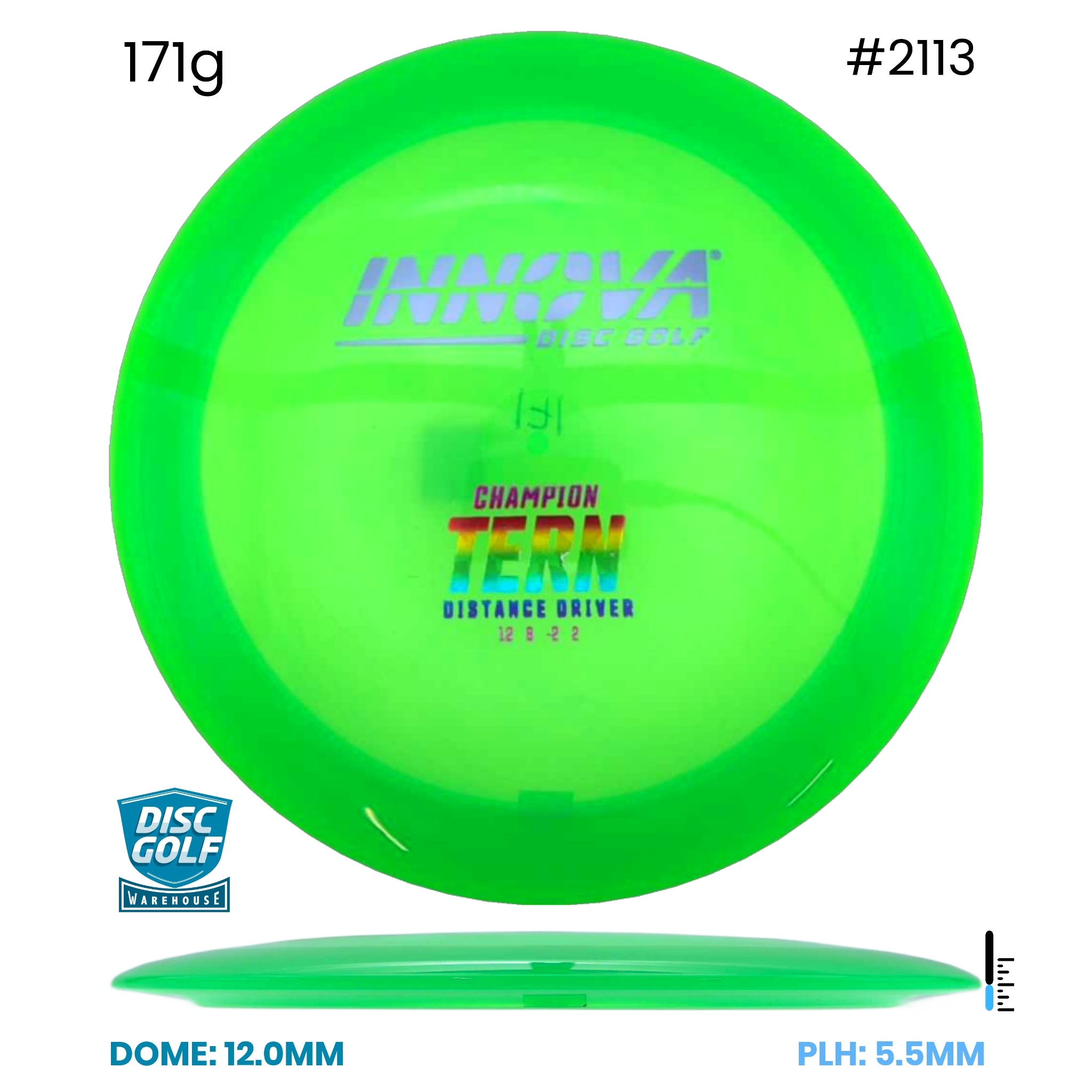 Disc Golf Warehouse Innova Tern - Champion Green/Rainbow Holo 171g