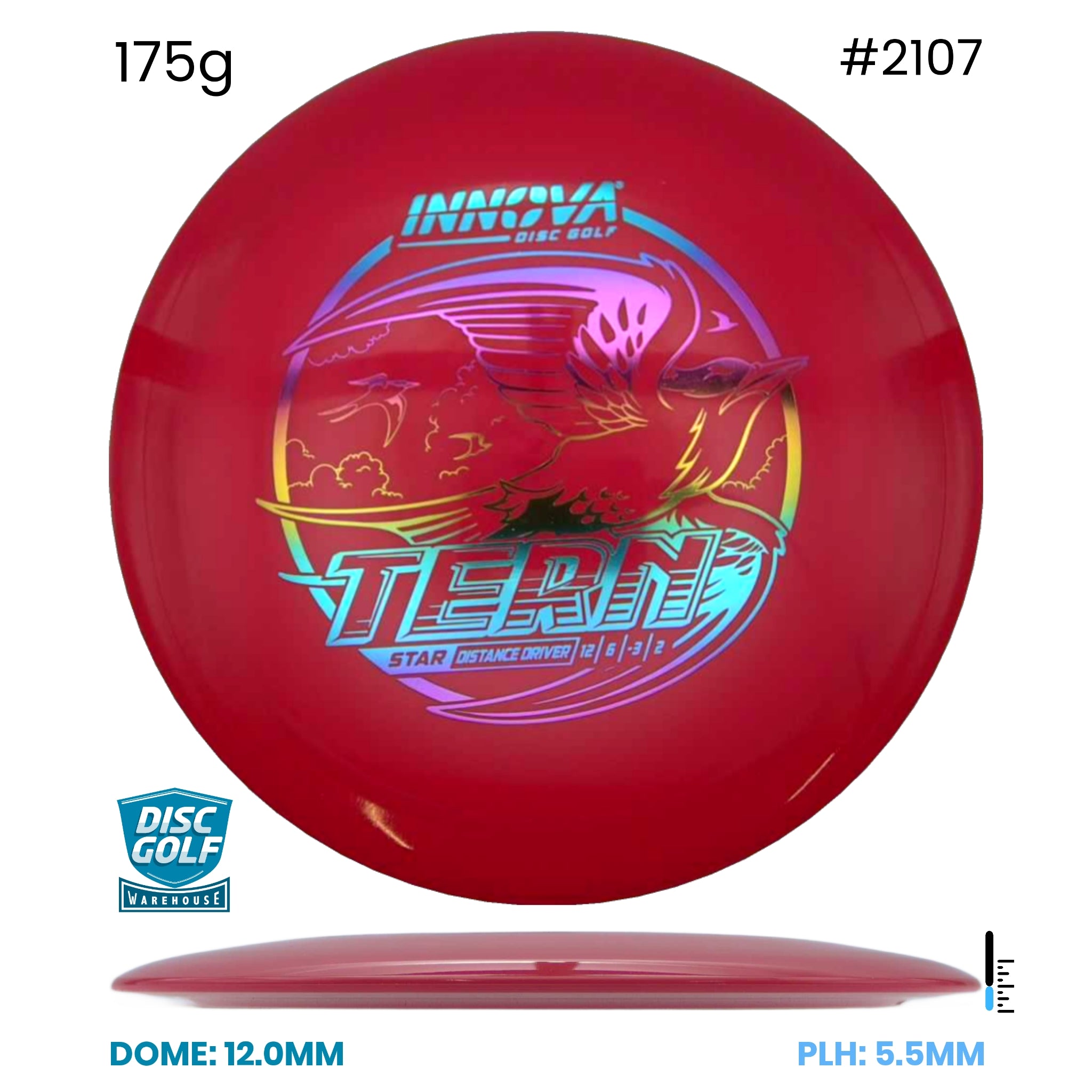 Disc Golf Warehouse Innova Tern - Star Plastic Red/Rainbow Holo 175g