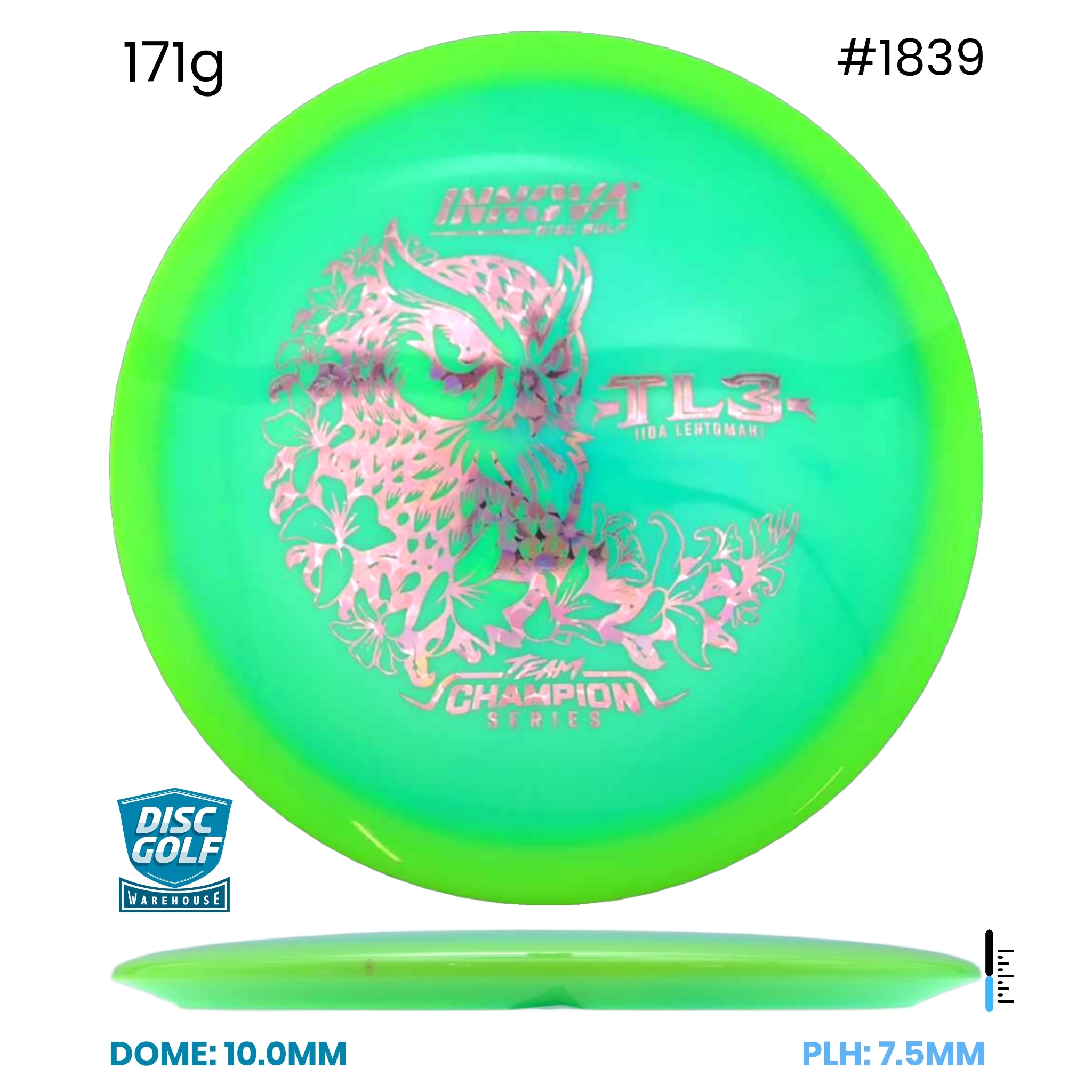 Disc Golf Warehouse Innova TL3 - Proto Glow Halo Star Plastic - Iida Lehtomäki 2026 Tour Series Blue/Blue Metallic 171g