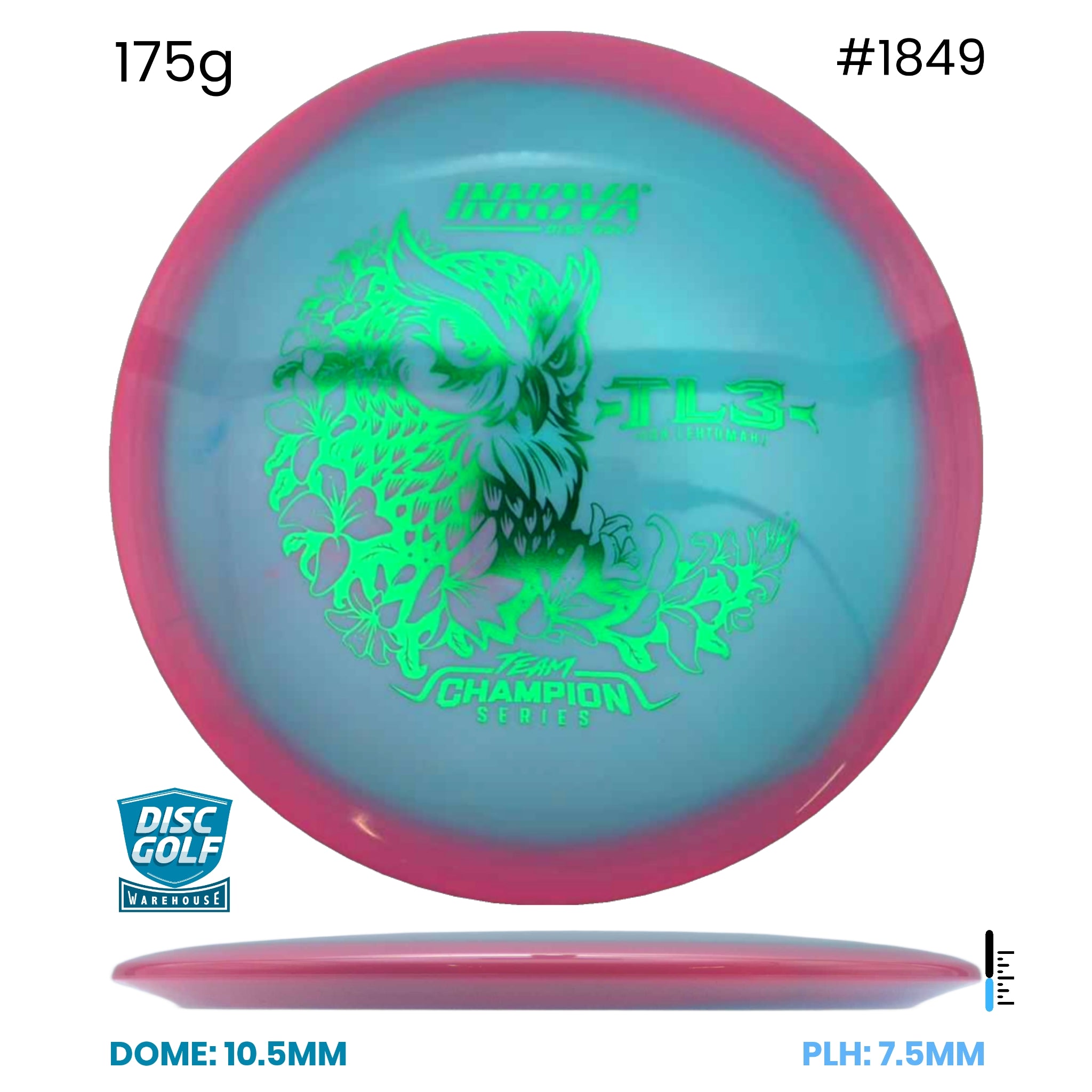 Disc Golf Warehouse Innova TL3 - Proto Glow Halo Star Plastic - Iida Lehtomäki 2026 Tour Series Blue/Blue Metallic 175g