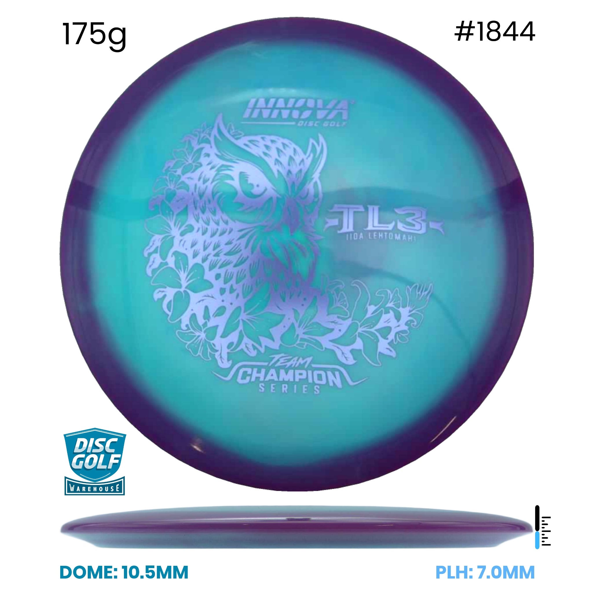 Disc Golf Warehouse Innova TL3 - Proto Glow Halo Star Plastic - Iida Lehtomäki 2026 Tour Series Blue/Blue Metallic 175g