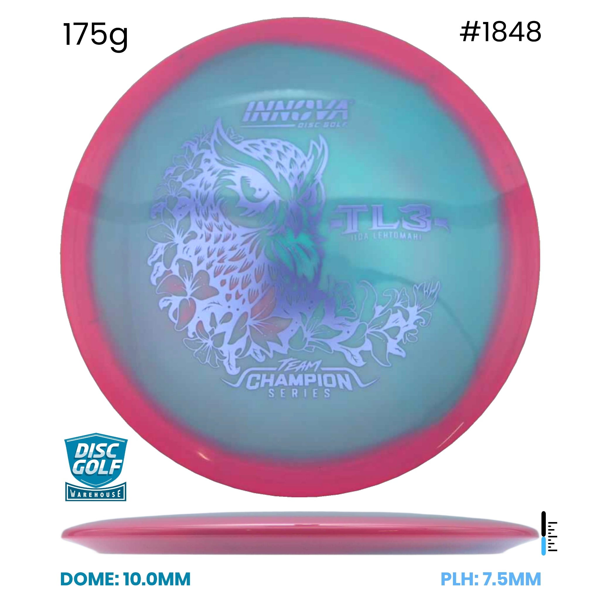 Disc Golf Warehouse Innova TL3 - Proto Glow Halo Star Plastic - Iida Lehtomäki 2026 Tour Series Blue/Blue Metallic 175g