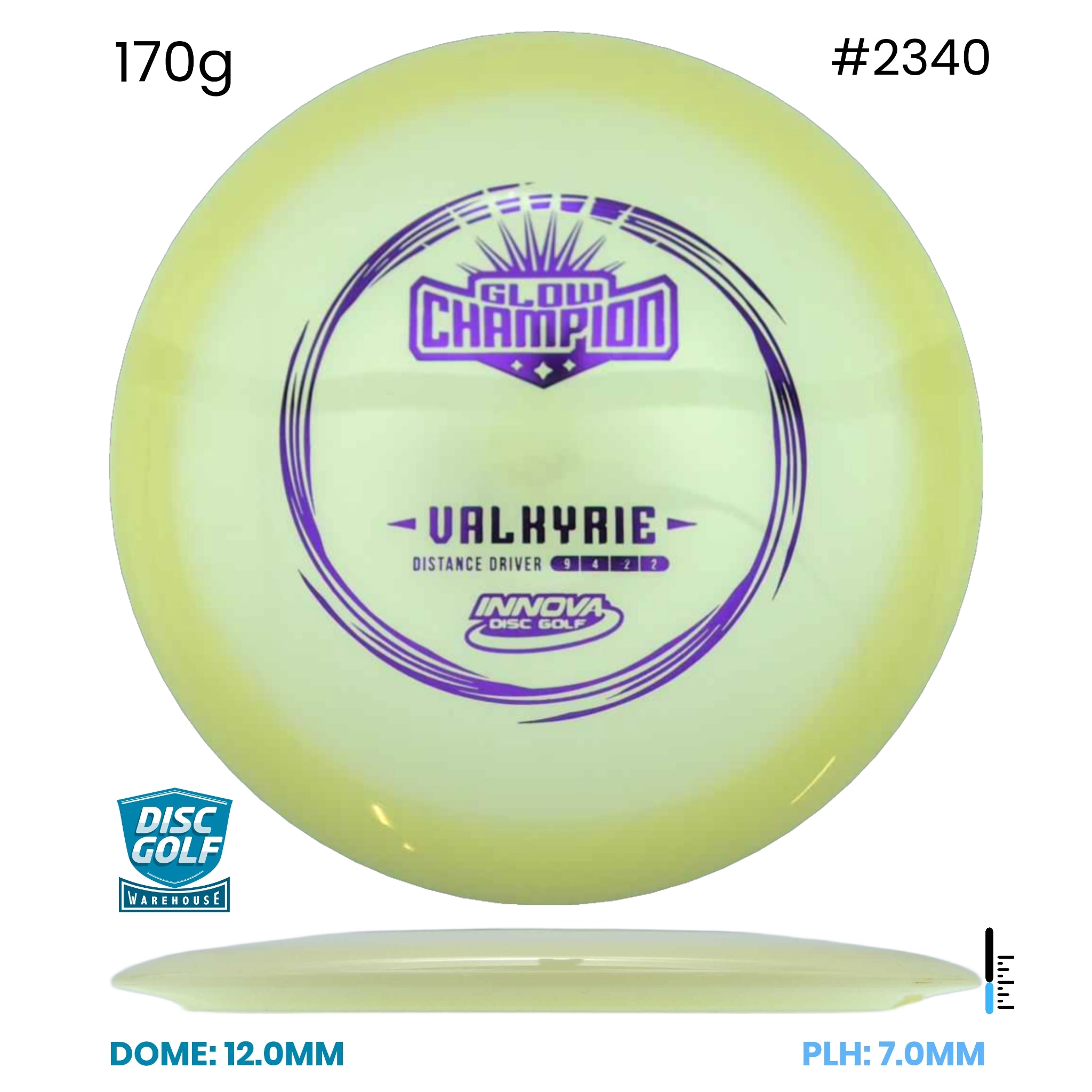 Disc Golf Warehouse Innova Valkyrie - Champion Glow Plastic Glow/White 170g
