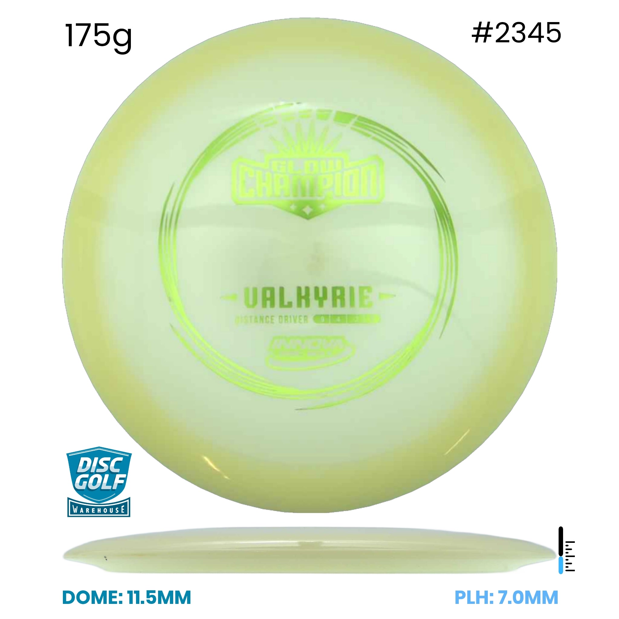 Disc Golf Warehouse Innova Valkyrie - Champion Glow Plastic Glow/White 175g