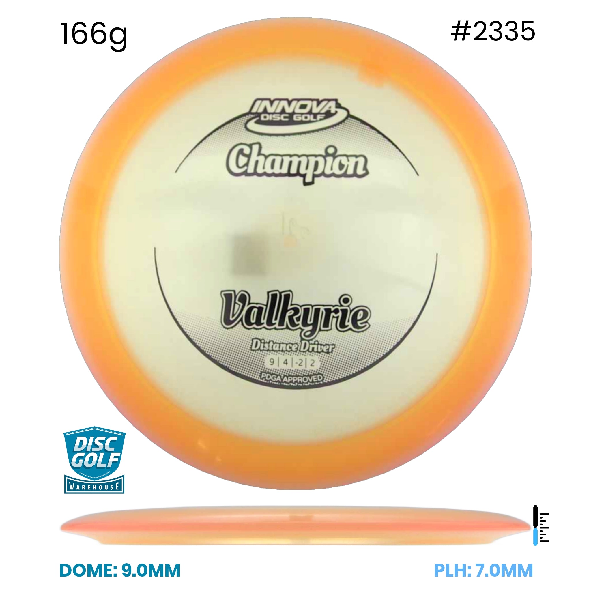 Disc Golf Warehouse Innova Valkyrie - Champion Orange/Black 166g