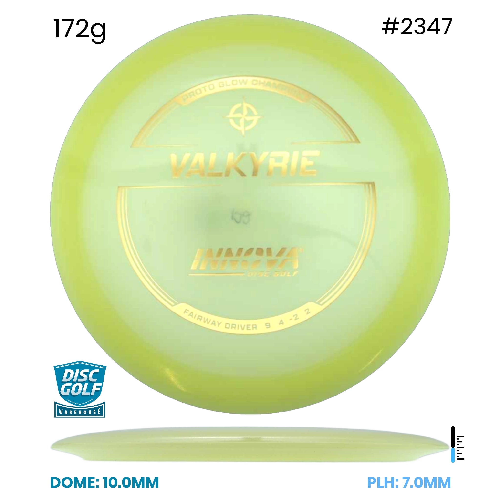 Disc Golf Warehouse Innova Valkyrie - Champion Proto Glow Plastic Glow/White 172g