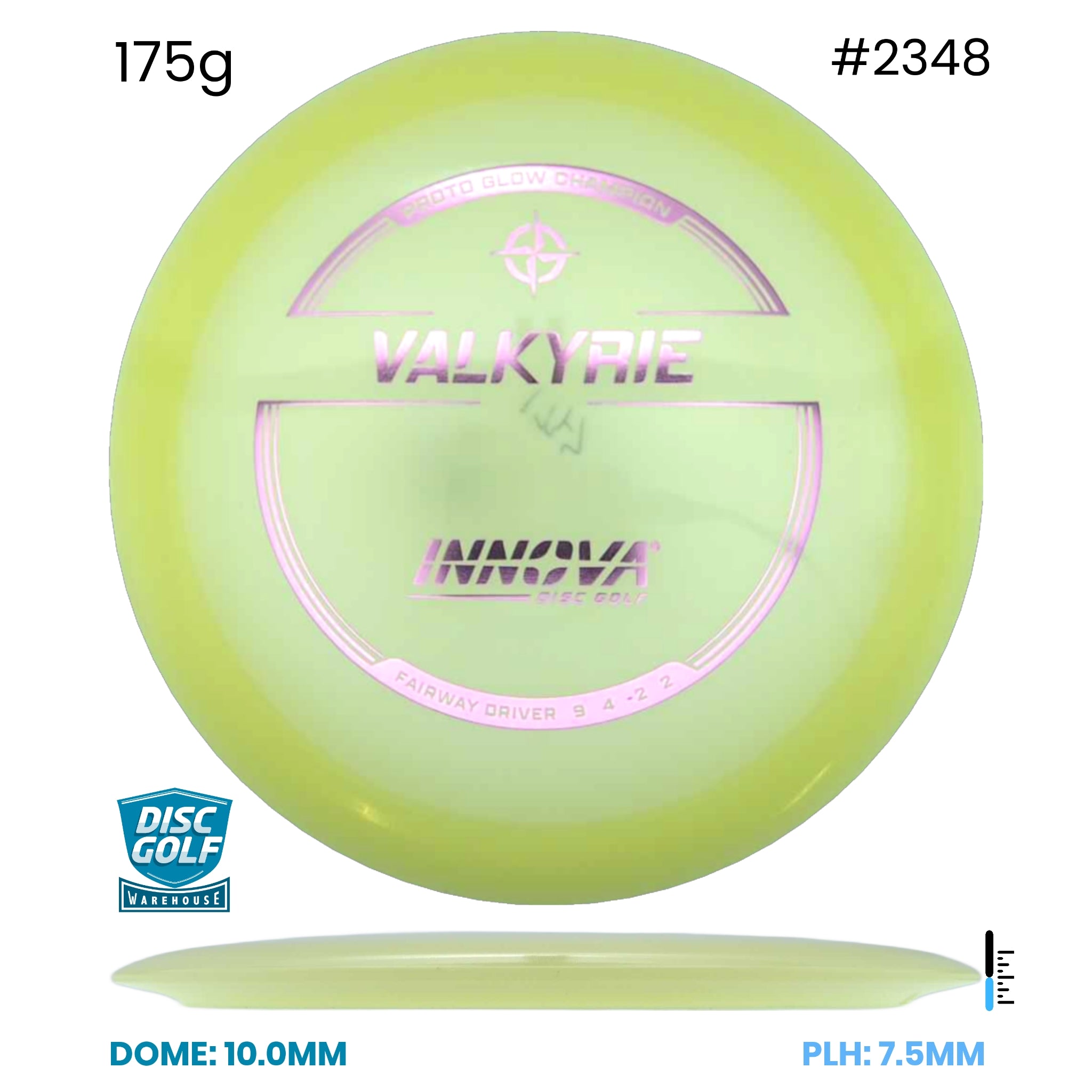 Disc Golf Warehouse Innova Valkyrie - Champion Proto Glow Plastic Glow/White 175g