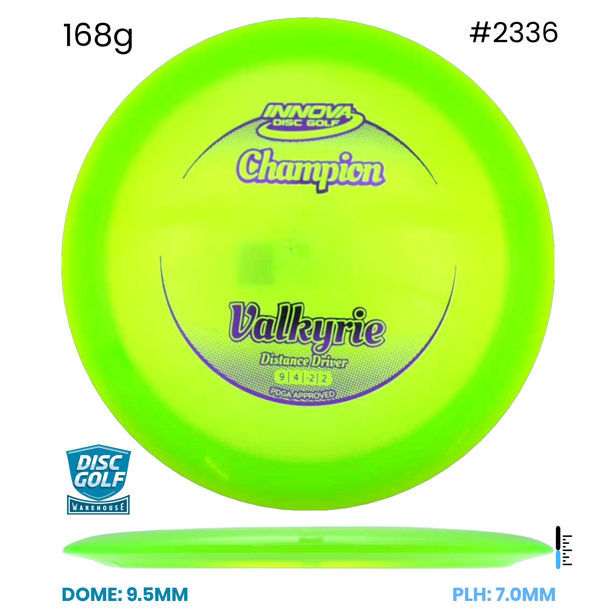 Disc Golf Warehouse Innova Valkyrie - Champion Yellow/Purple Metallic 168g