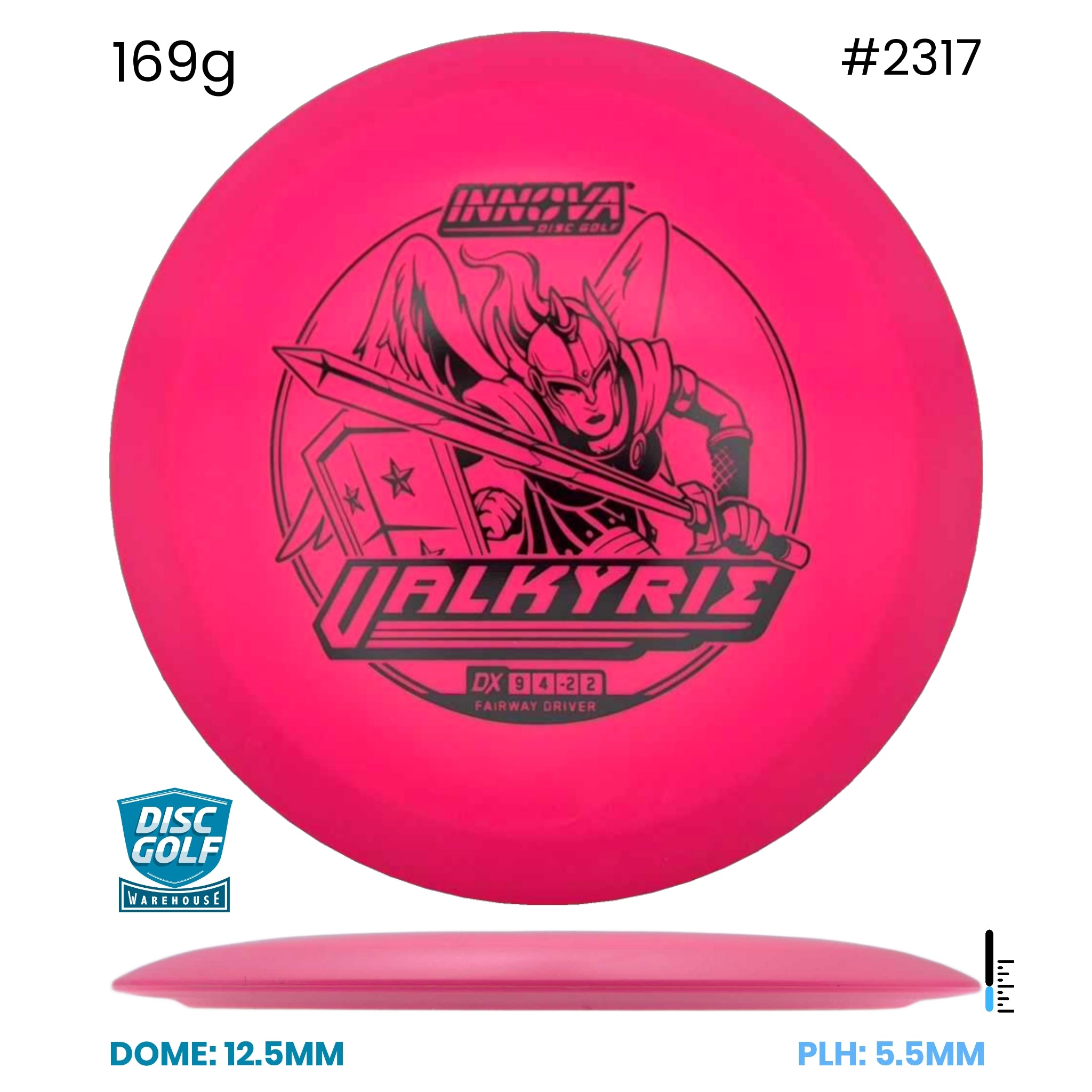 Disc Golf Warehouse Innova Valkyrie - DX Plastic Pink/Black 169g