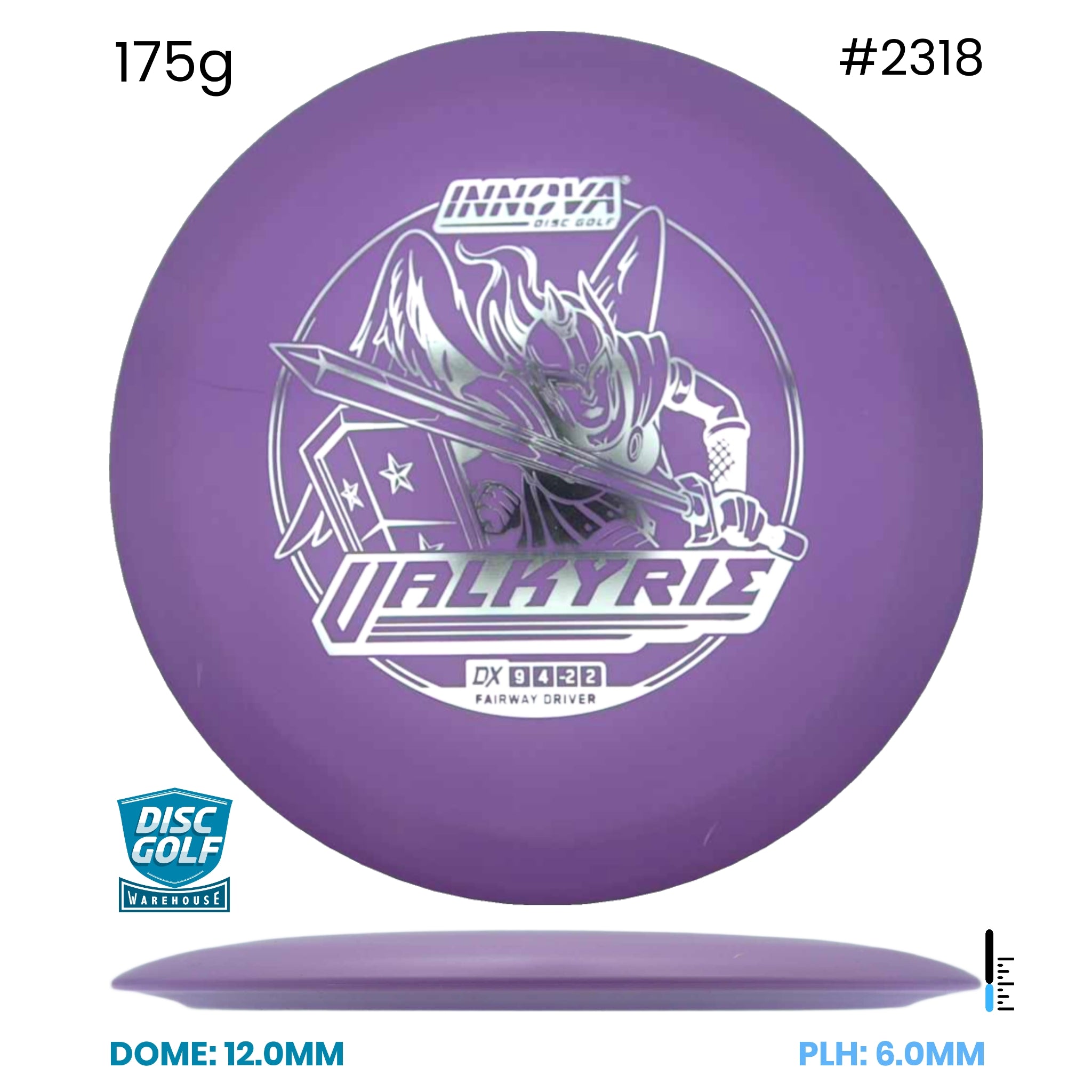 Disc Golf Warehouse Innova Valkyrie - DX Plastic Purple/White 175g