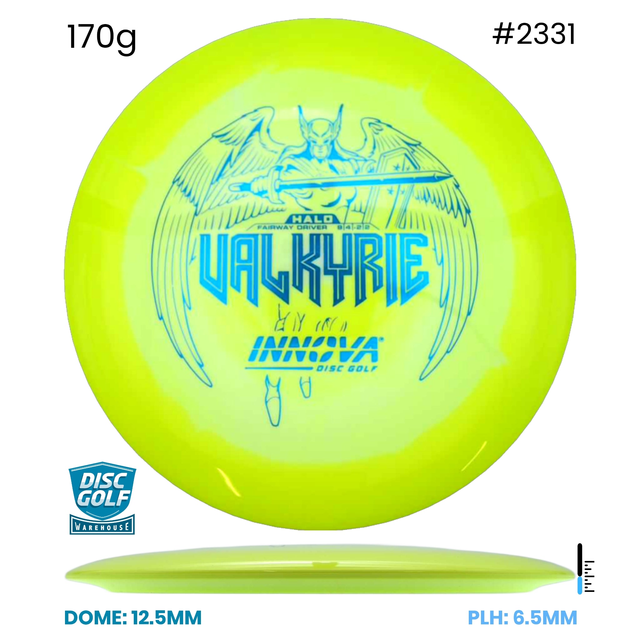 Disc Golf Warehouse Innova Valkyrie - Halo Star Plastic Yellow/Blue Metallic 170g