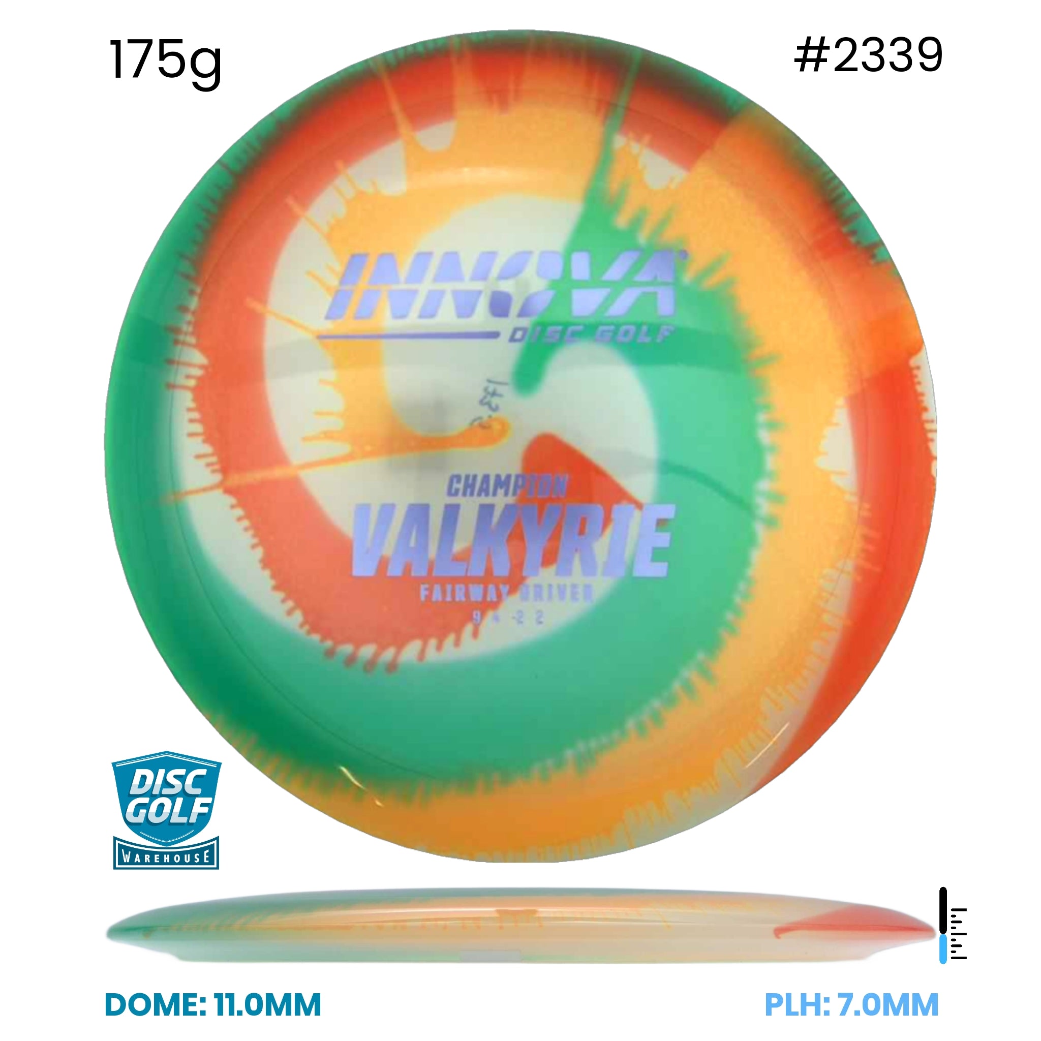 Disc Golf Warehouse Innova Valkyrie - I Dye Champion Plastic Full Colour Dye/White 175g