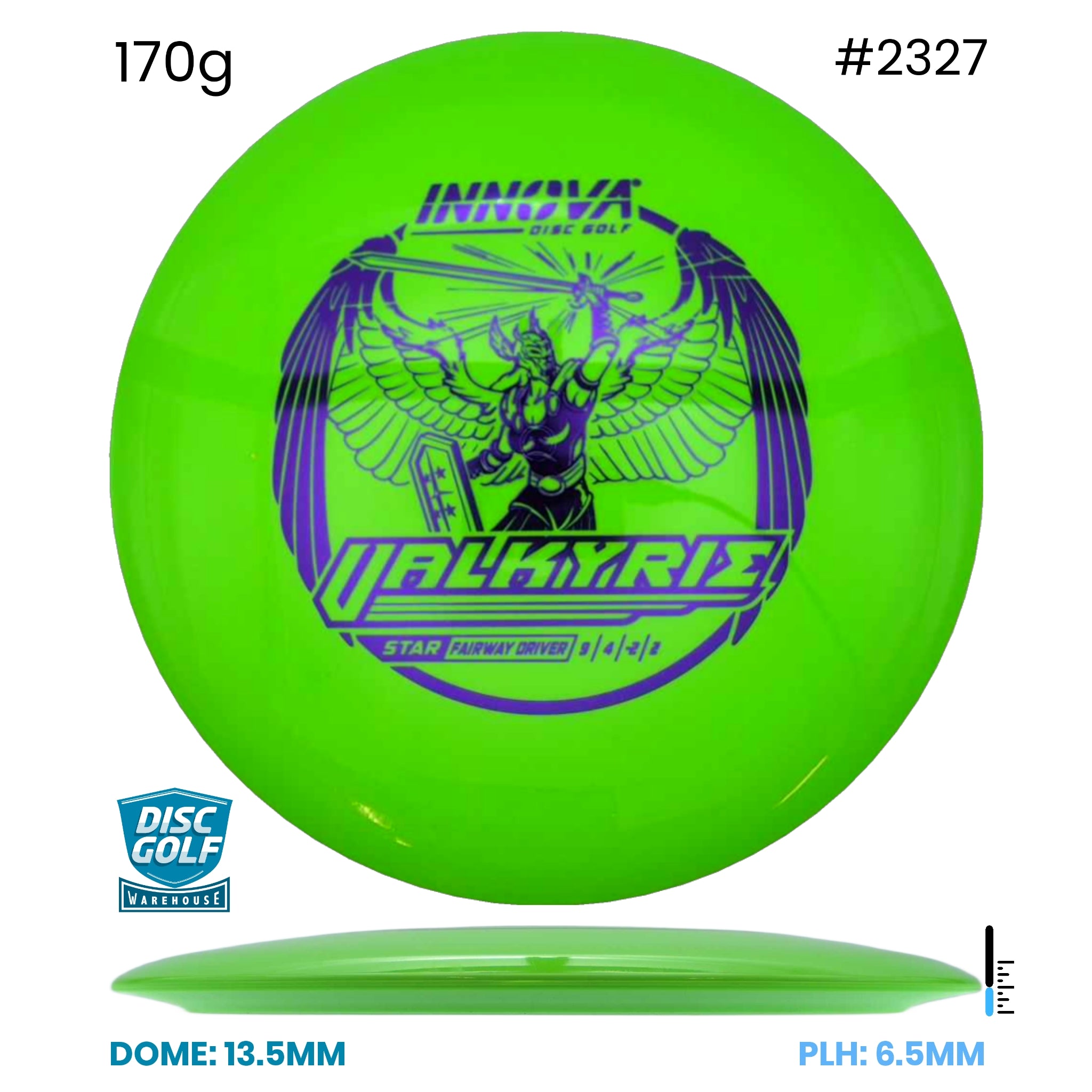 Disc Golf Warehouse Innova Valkyrie - Star Plastic Green/Purple Metallic 170g