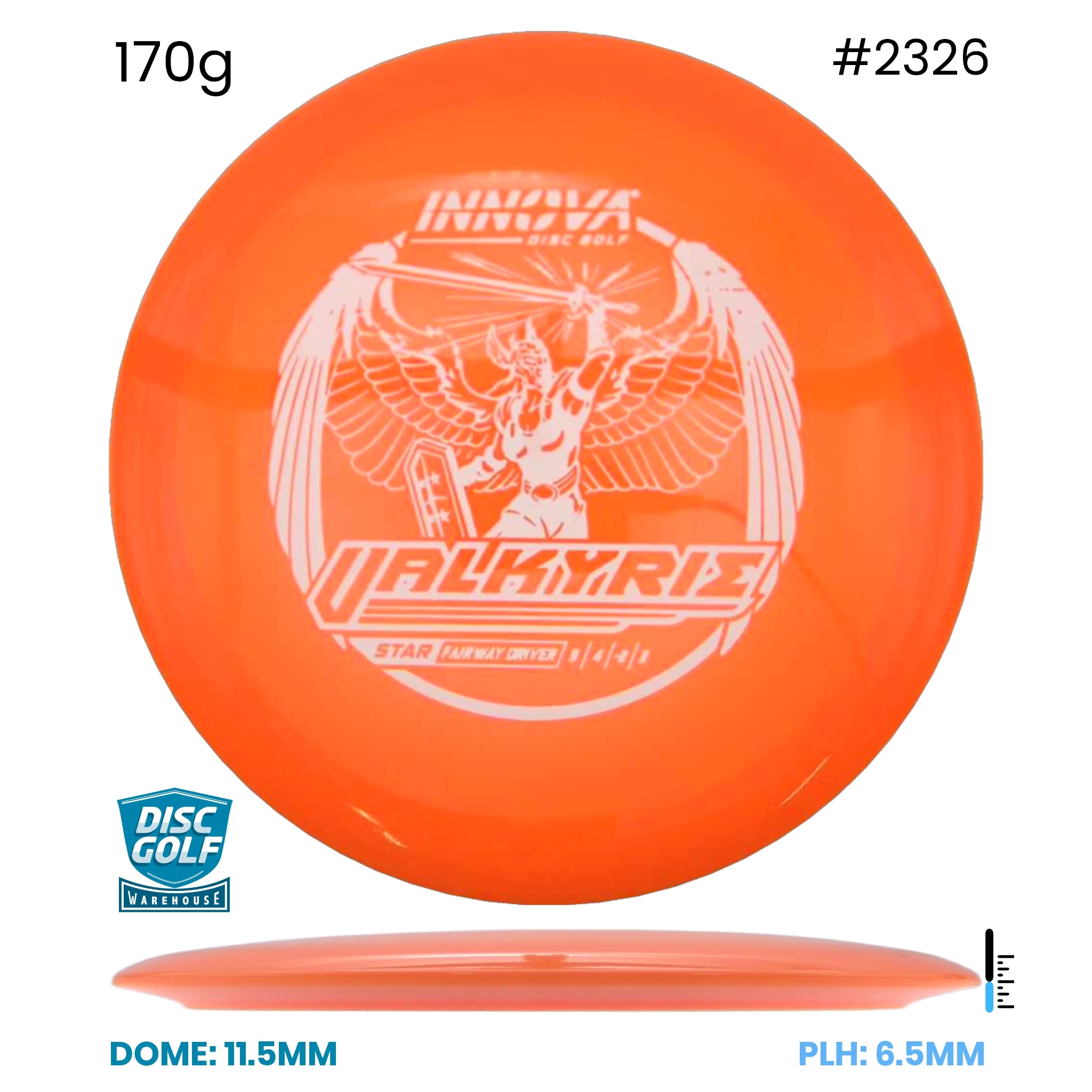 Disc Golf Warehouse Innova Valkyrie - Star Plastic Orange/White 170g
