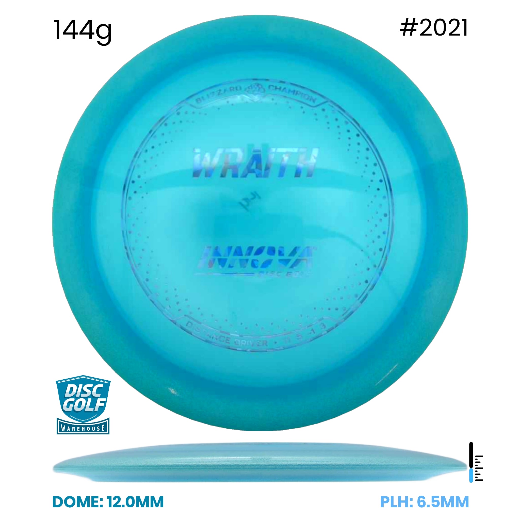 Disc Golf Warehouse Innova Wraith - Blizzard Champion Plastic Blue/White 144g