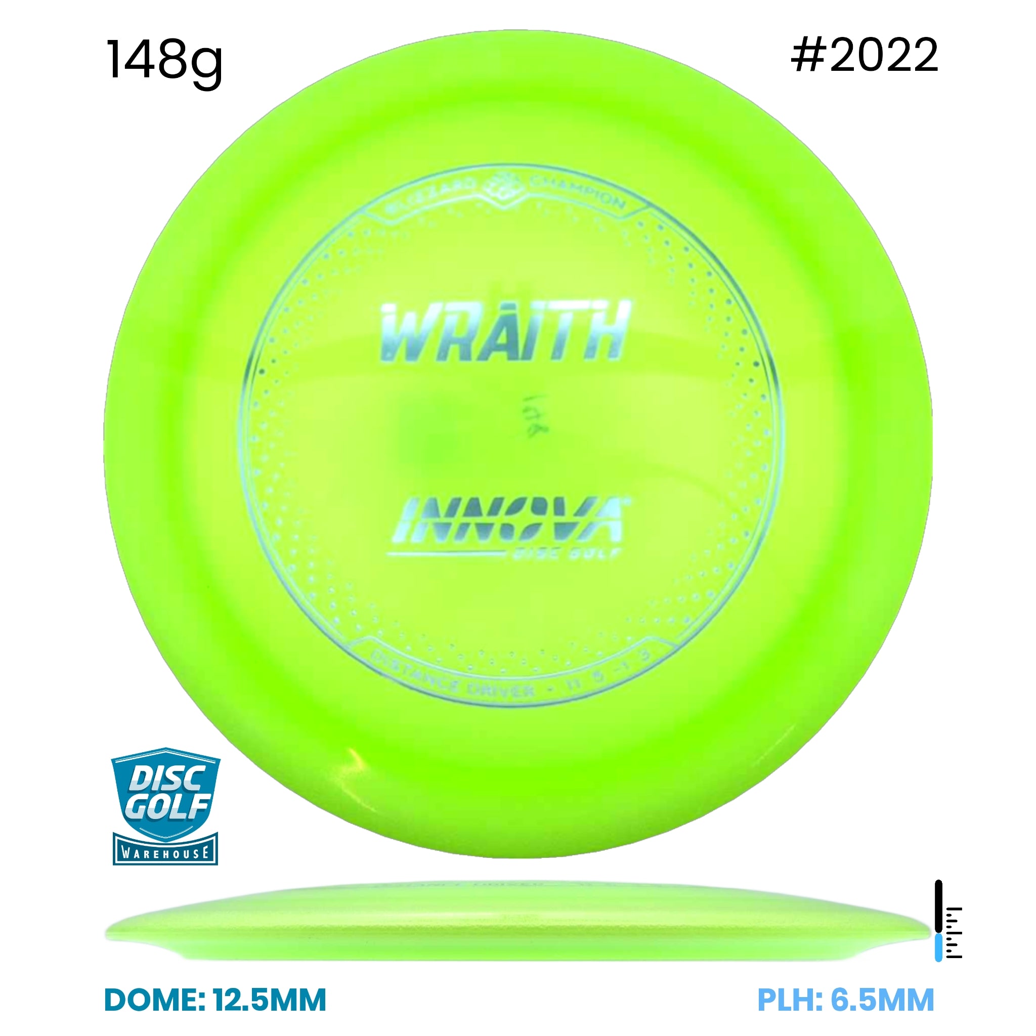 Disc Golf Warehouse Innova Wraith - Blizzard Champion Plastic Green/Silver 148g