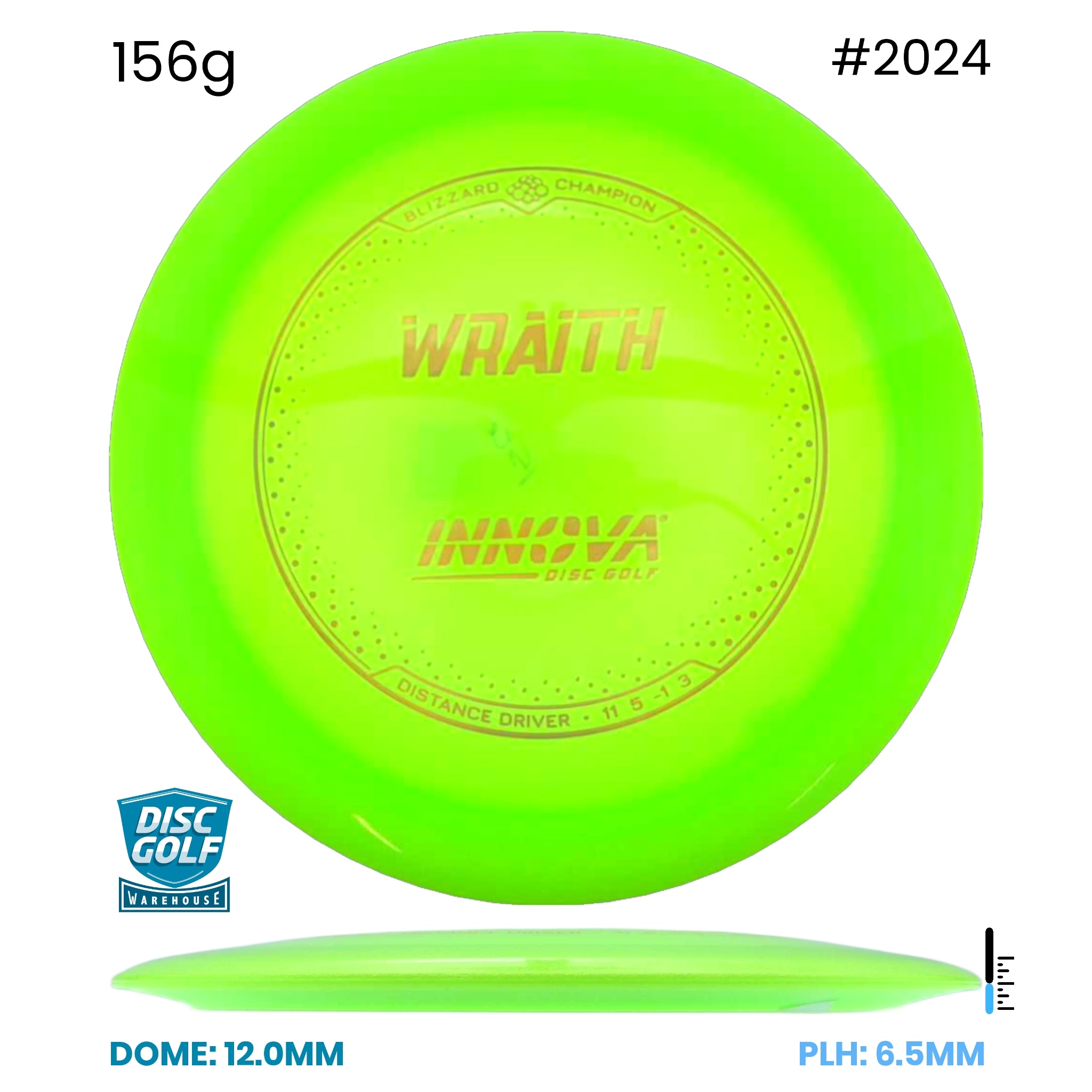 Disc Golf Warehouse Innova Wraith - Blizzard Champion Plastic Green/Silver 156g