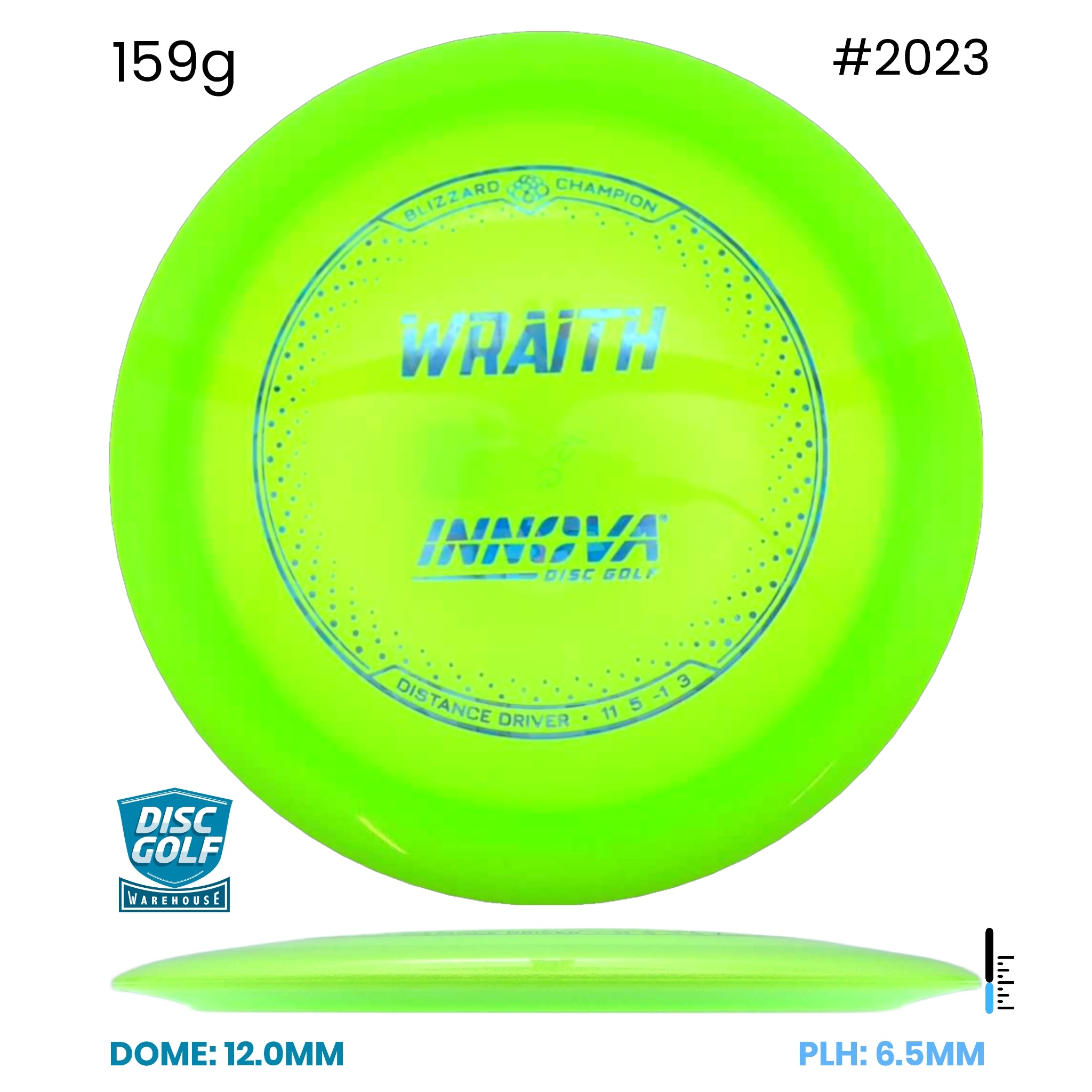Disc Golf Warehouse Innova Wraith - Blizzard Champion Plastic Green/Silver 159g