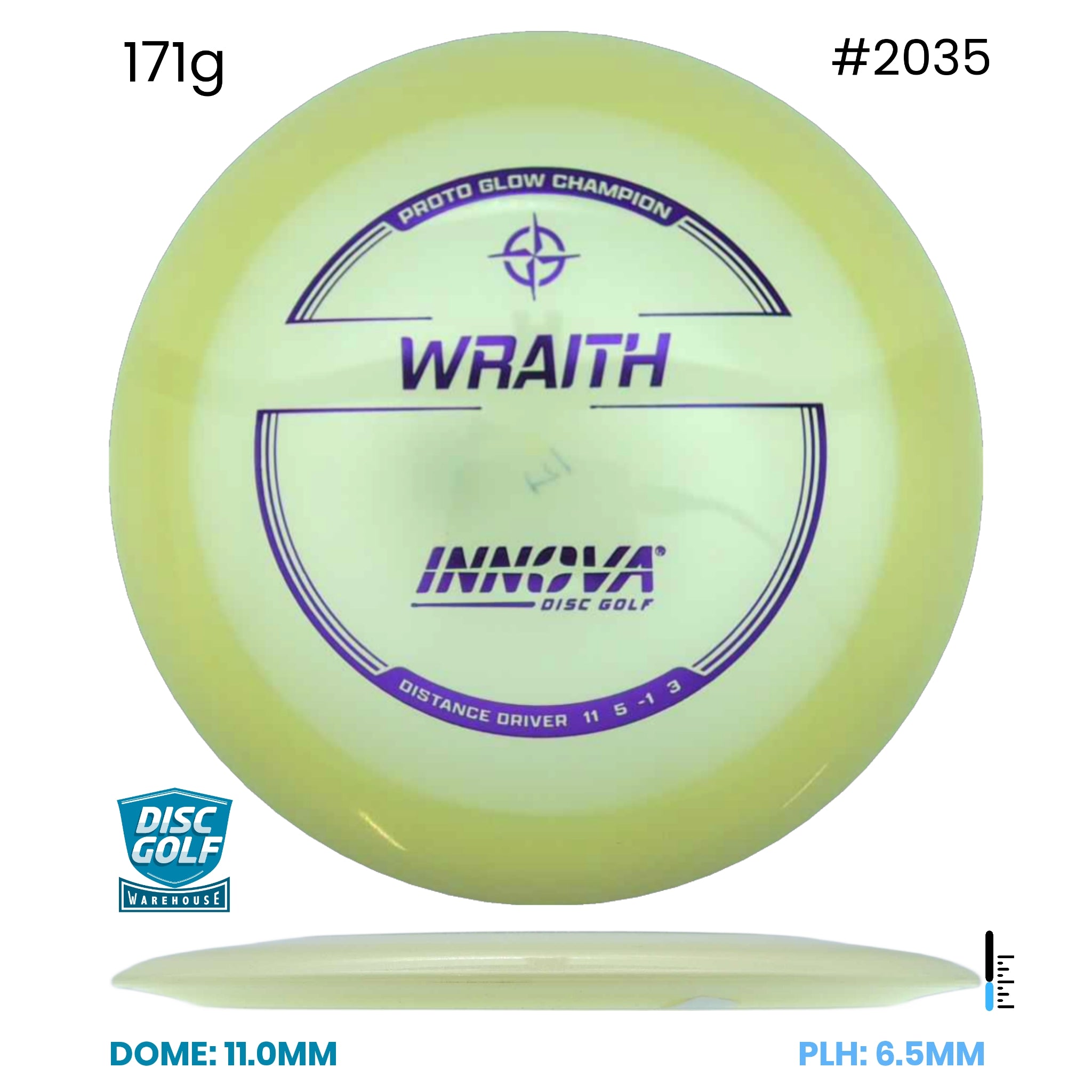 Disc Golf Warehouse Innova Wraith - Champion Proto Glow Plastic Glow/Silver 171g