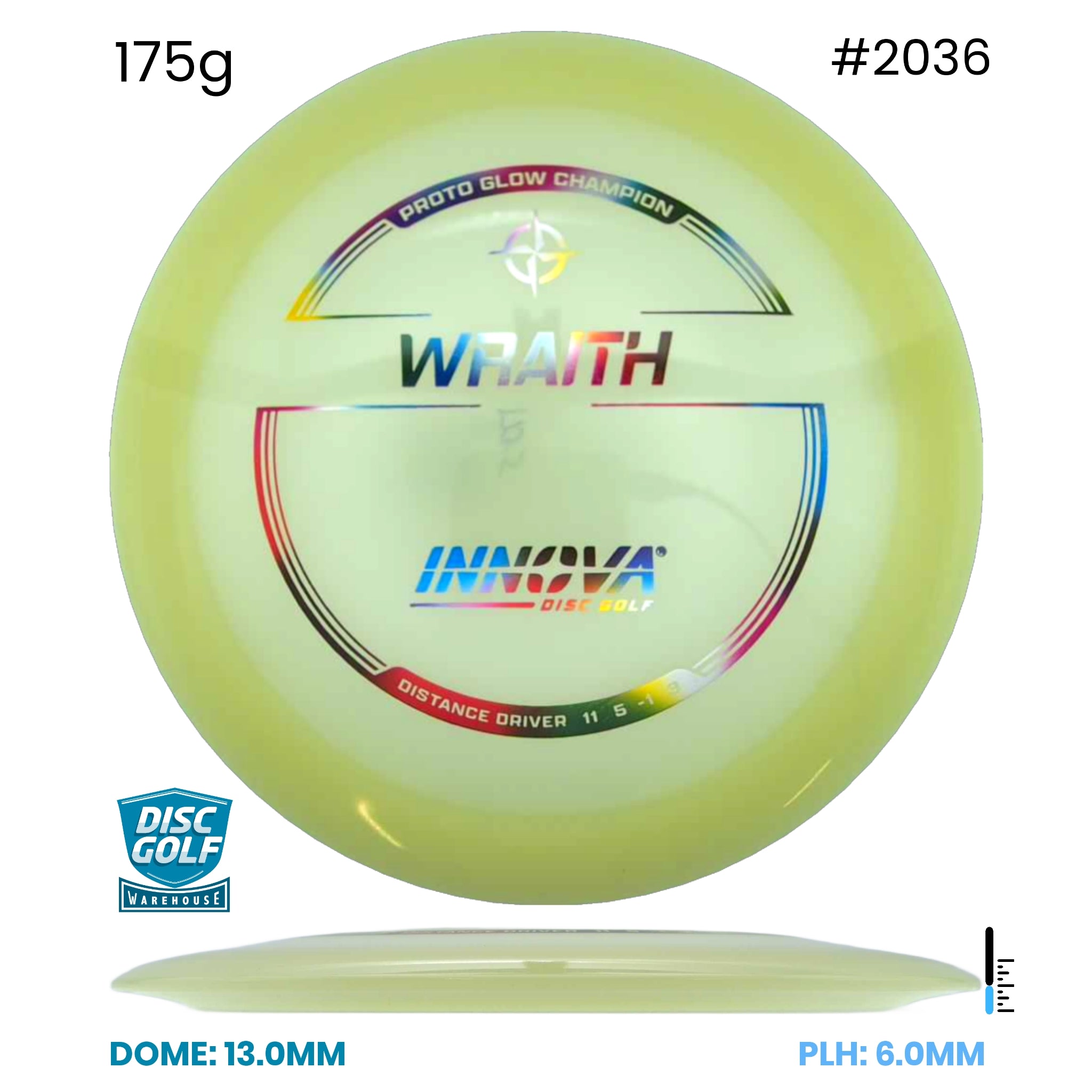 Disc Golf Warehouse Innova Wraith - Champion Proto Glow Plastic Glow/Silver 175g