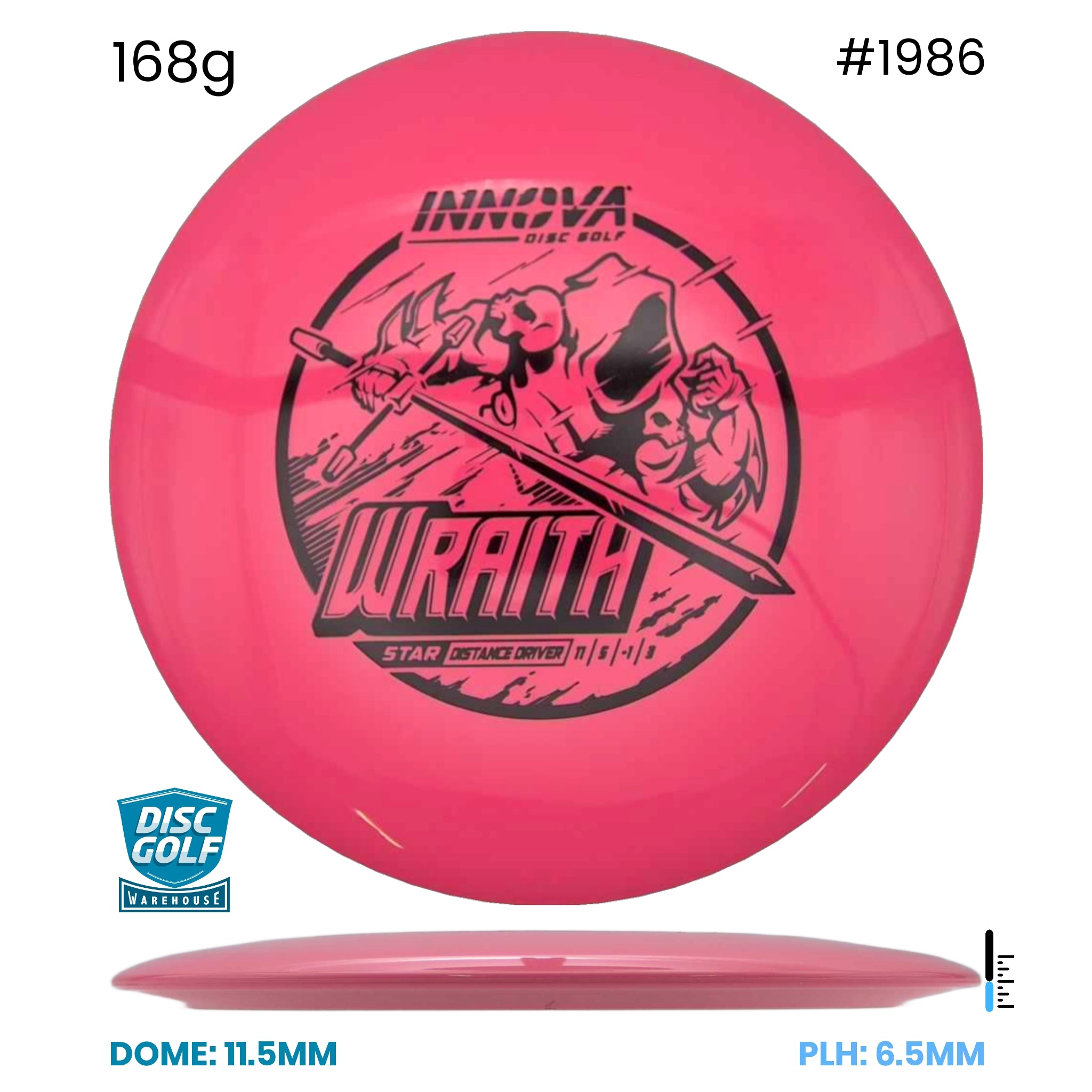 Disc Golf Warehouse Innova Wraith - G Star Plastic Pink/Black 168g