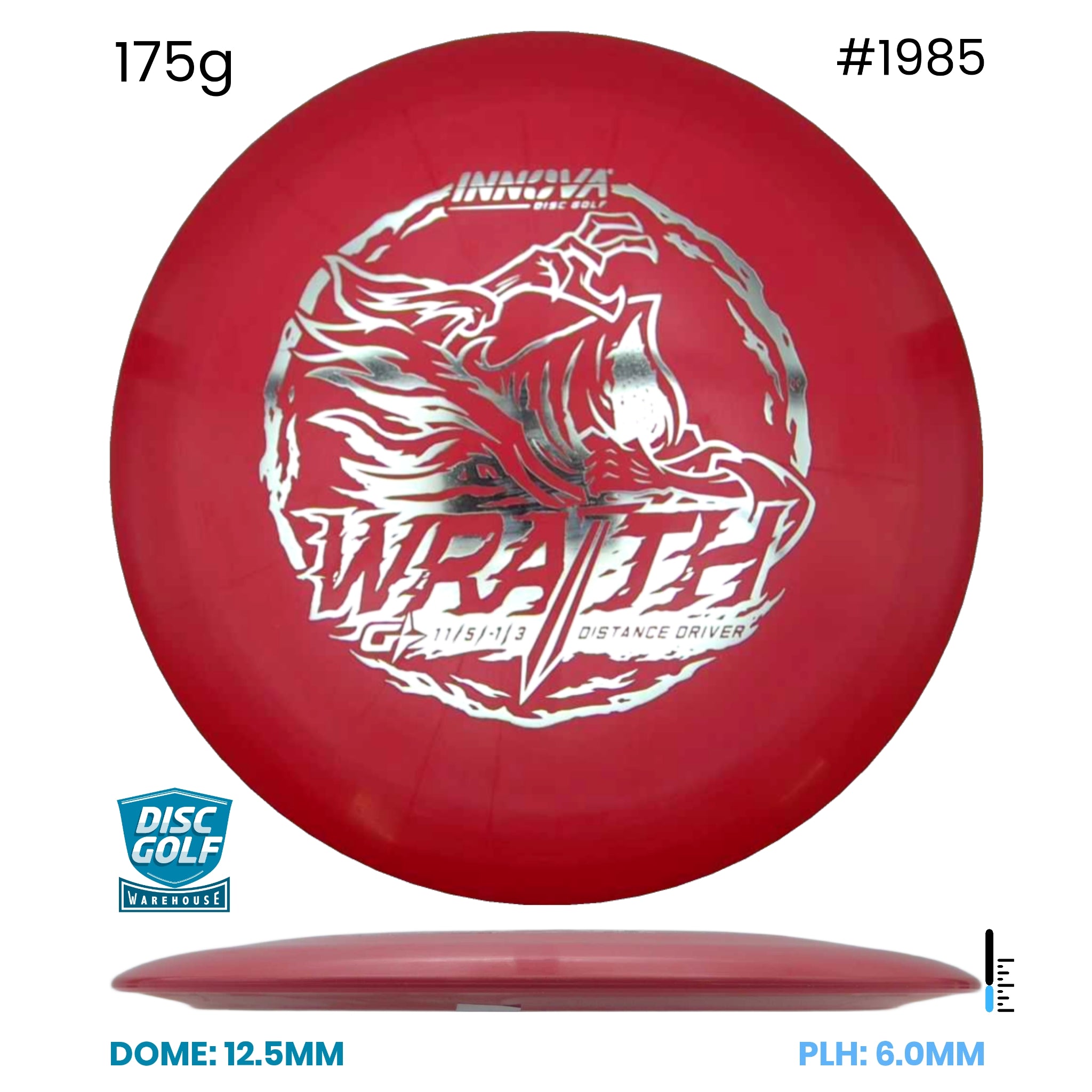Disc Golf Warehouse Innova Wraith - G Star Plastic Red/Silver 175g