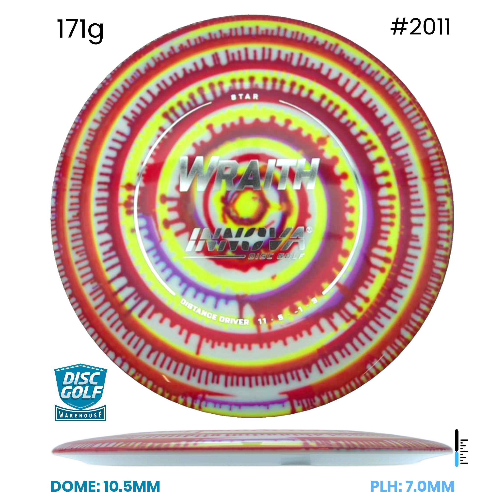 Disc Golf Warehouse Innova Wraith - I Dye Star Plastic Full Colour Dye/White 171g