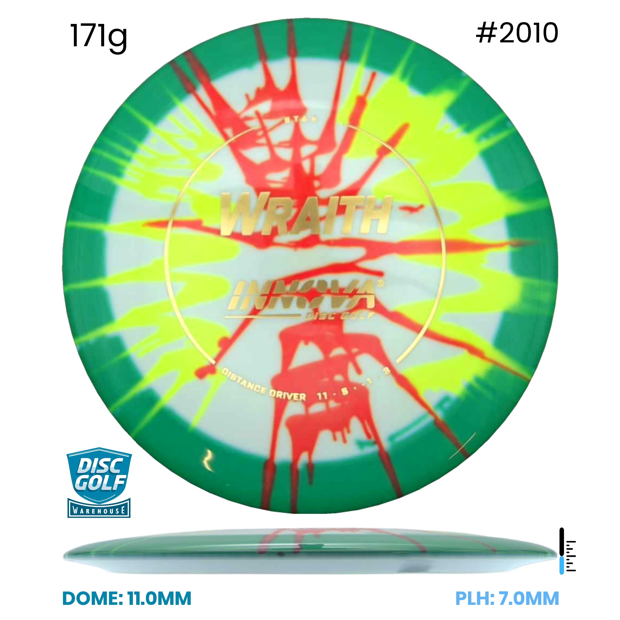 Disc Golf Warehouse Innova Wraith - I Dye Star Plastic Full Colour Dye/White 171g