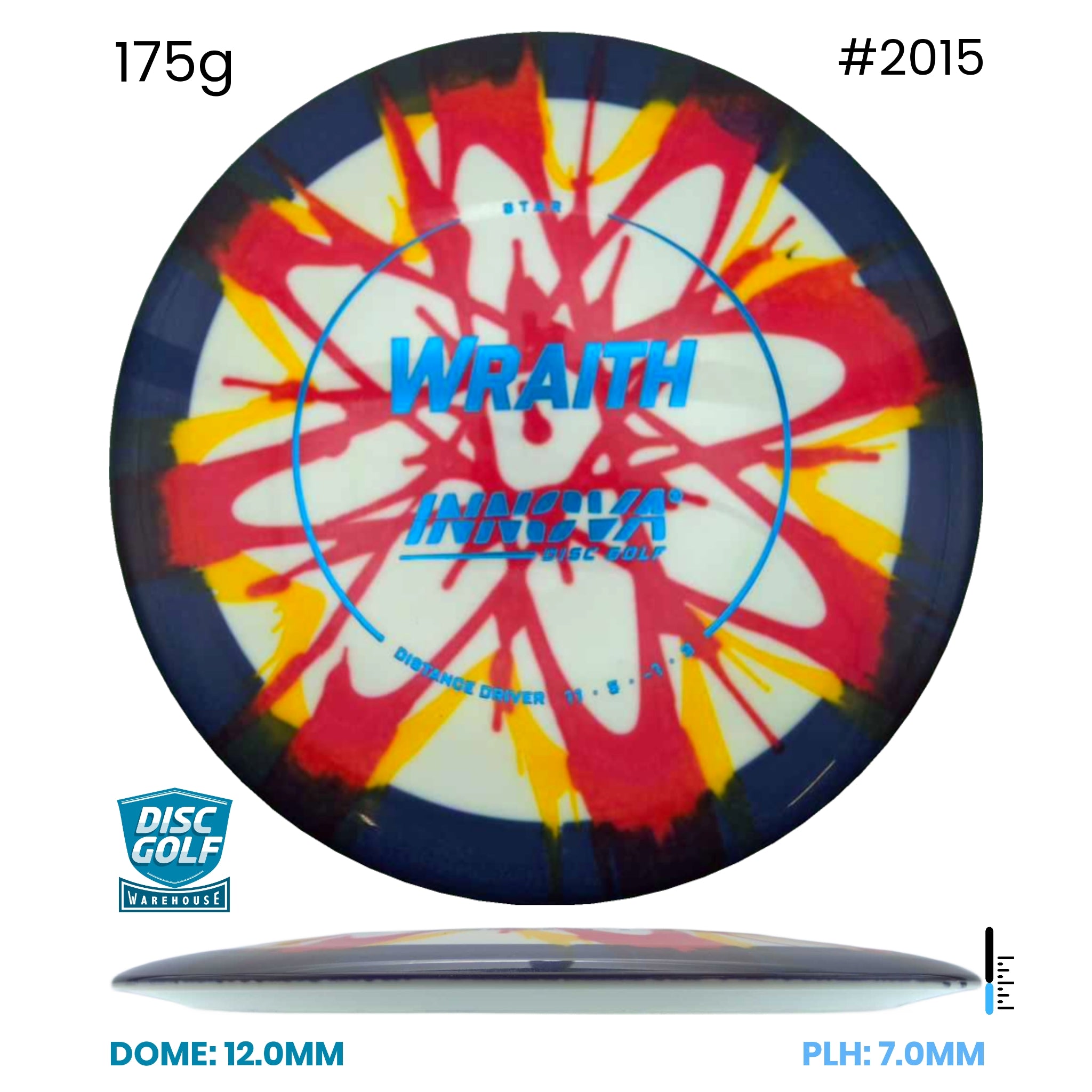 Disc Golf Warehouse Innova Wraith - I Dye Star Plastic Full Colour Dye/White 175g