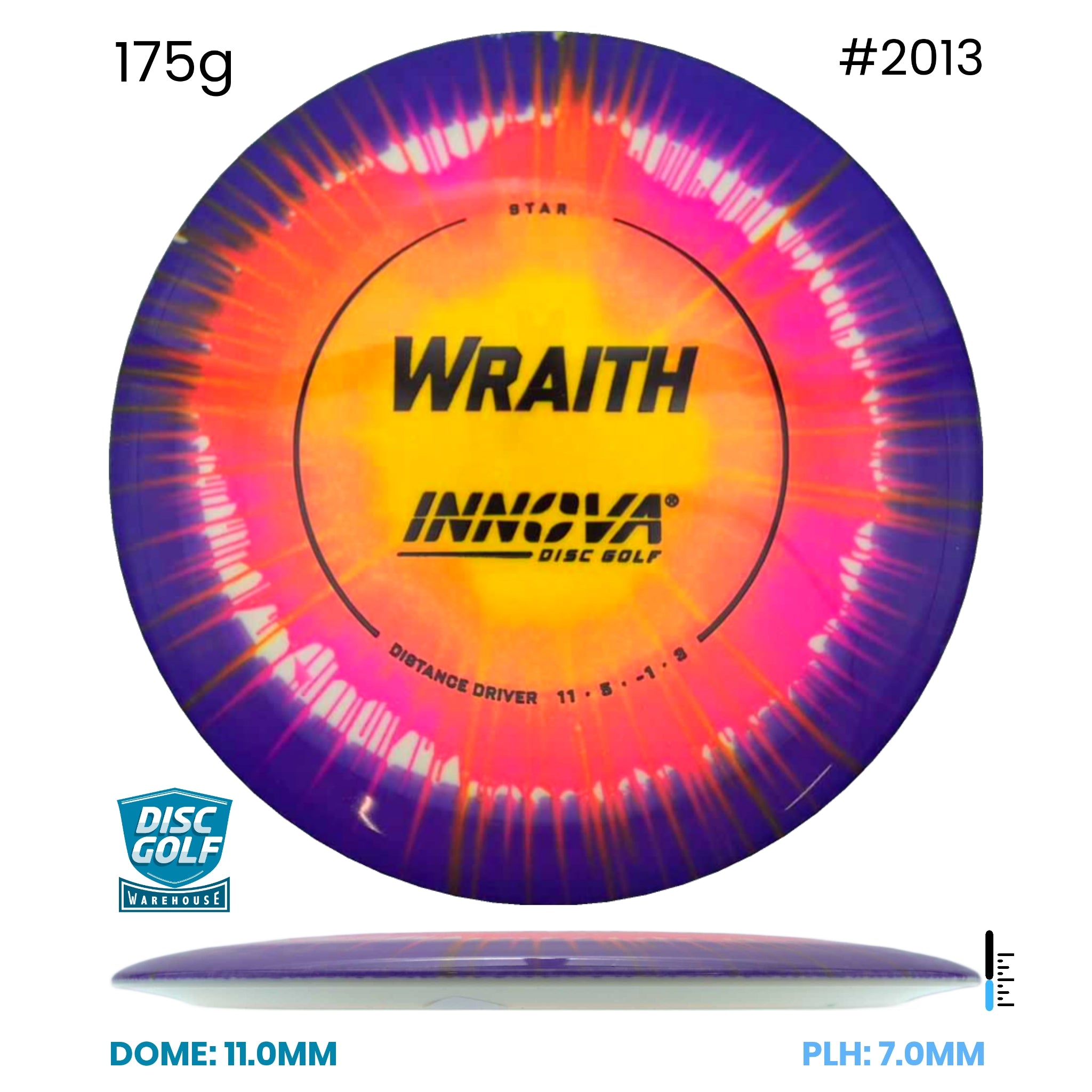 Disc Golf Warehouse Innova Wraith - I Dye Star Plastic Full Colour Dye/White 175g