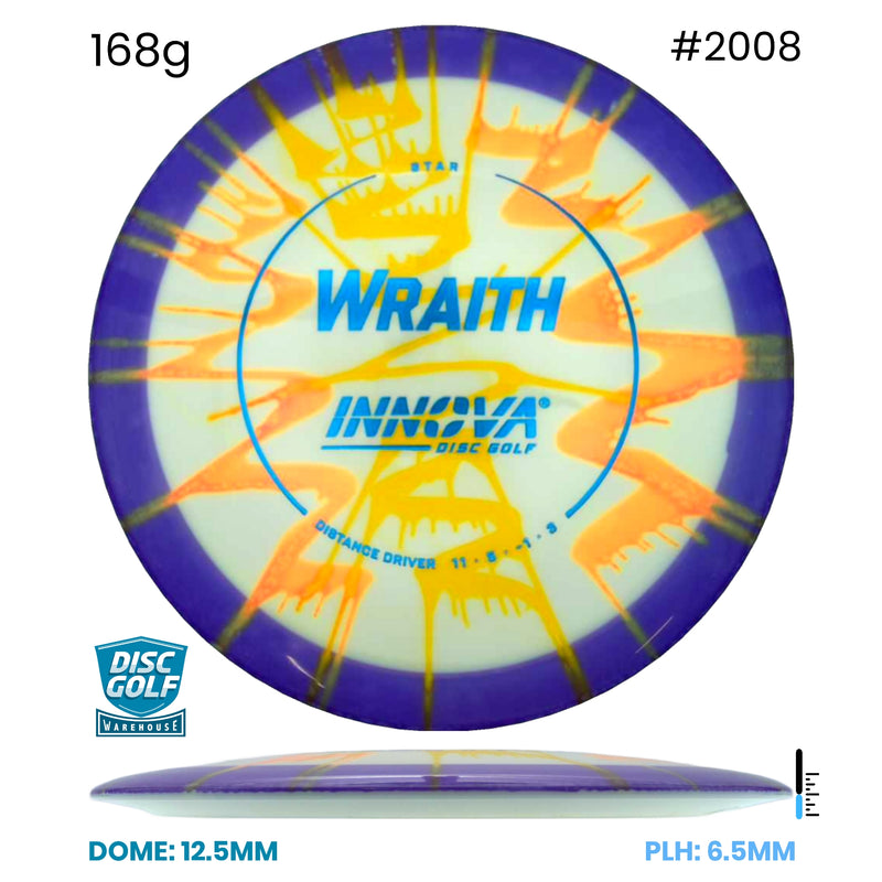 Disc Golf Warehouse Innova Wraith - I Dye Star Plastic White/Blue Metallic 168g