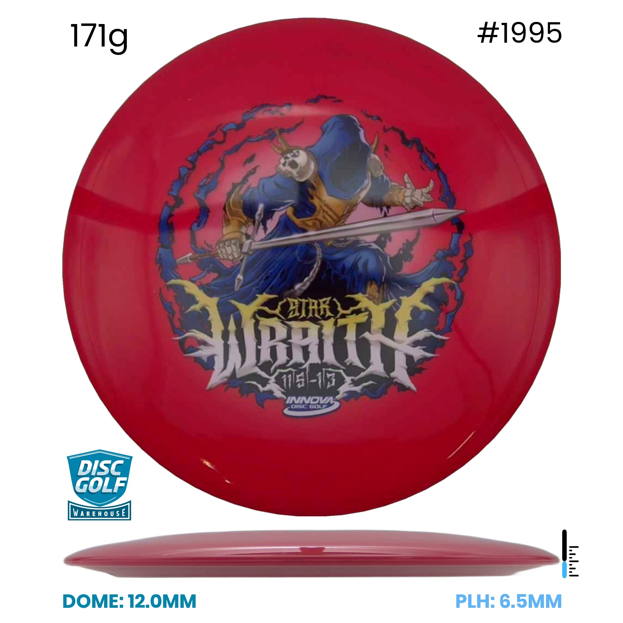 Disc Golf Warehouse Innova Wraith - InnVision Star Red/Multicolor 171g