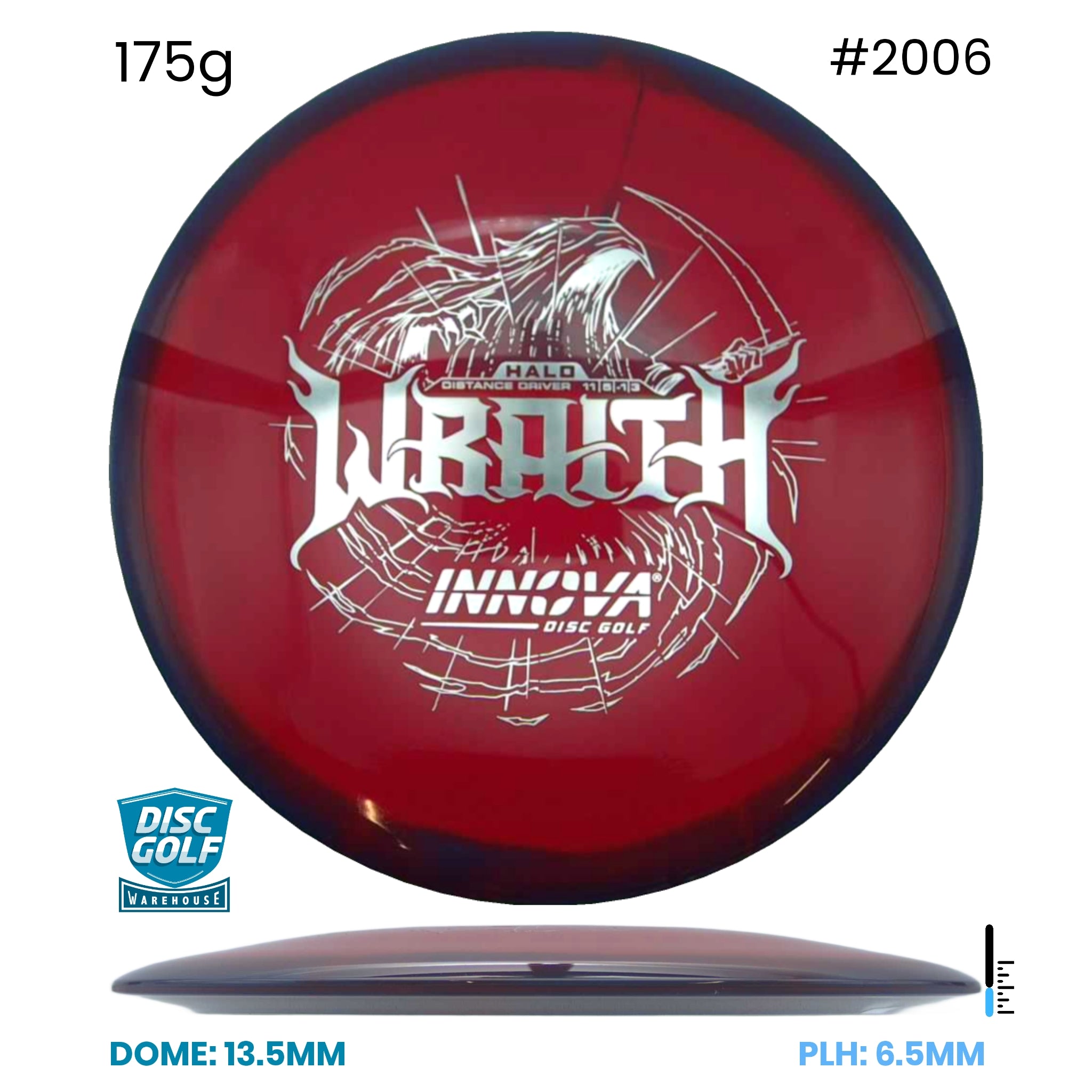 Disc Golf Warehouse Innova Wraith - Star Bottom Stamp Red/Silver 175g